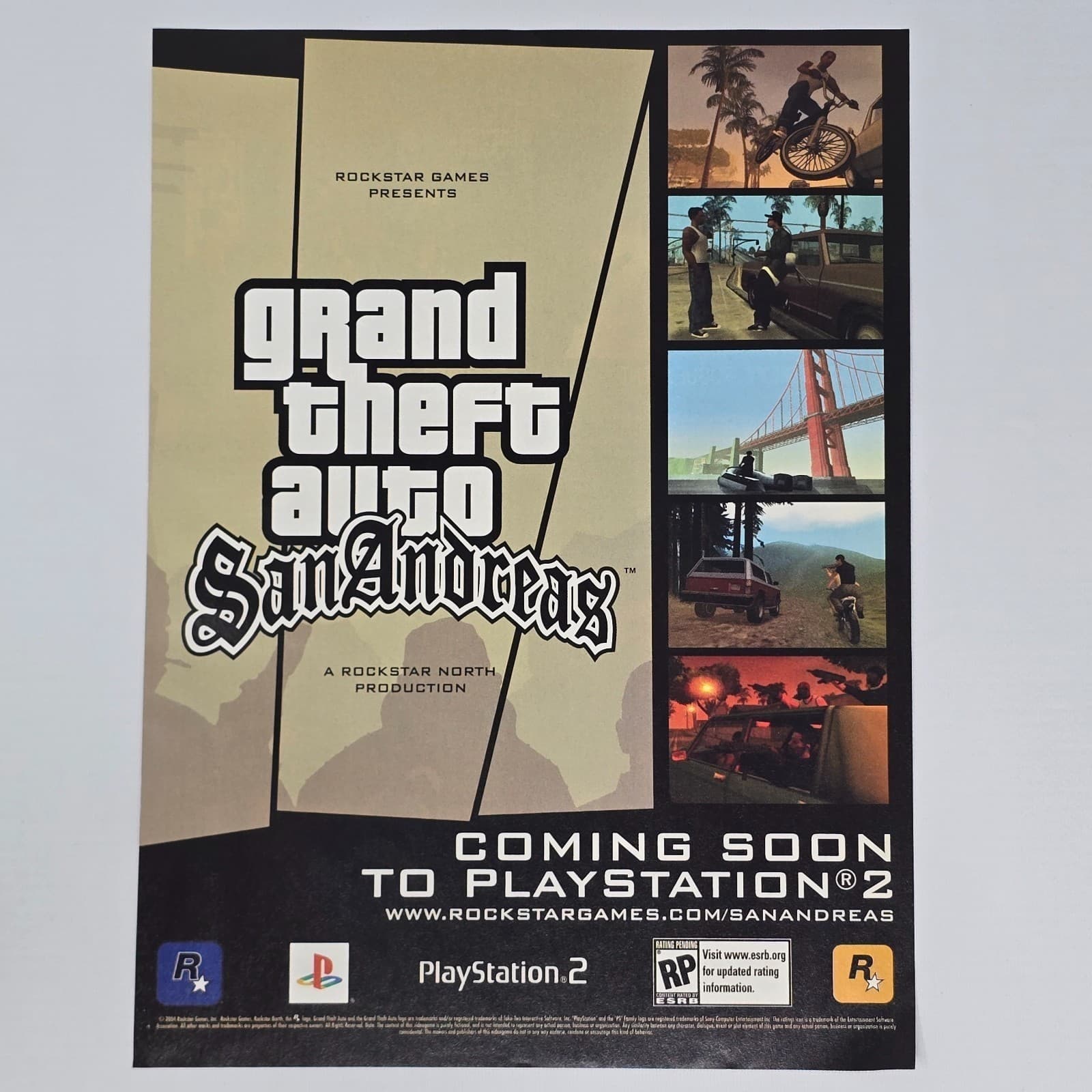 Grand Theft Auto San Andreas PlayStation 2 PS2 Authentic Magazine Ad