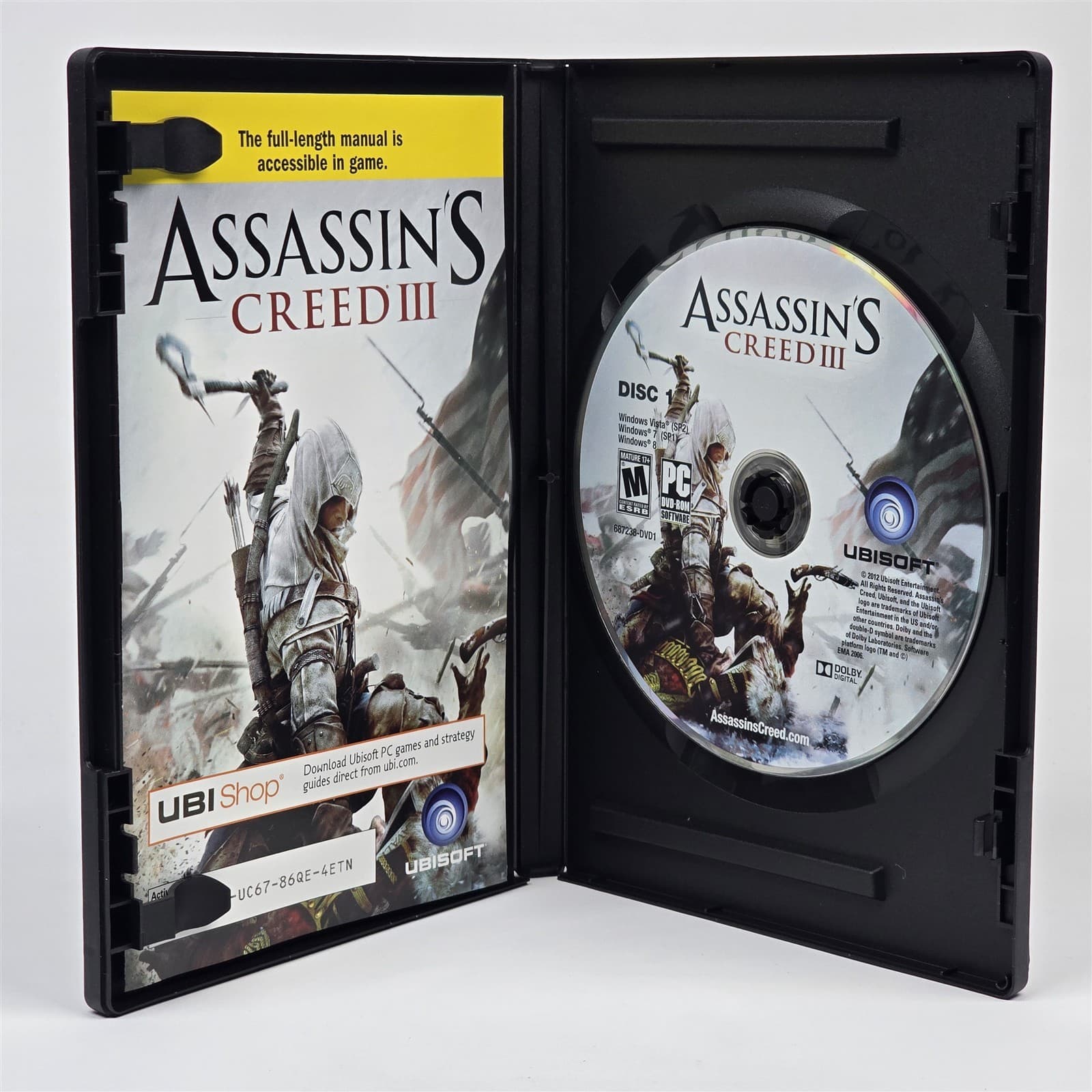 Assassin's Creed III 3 (PC DVD-ROM) CIB COMPLETE with Key - Thumbnail 2