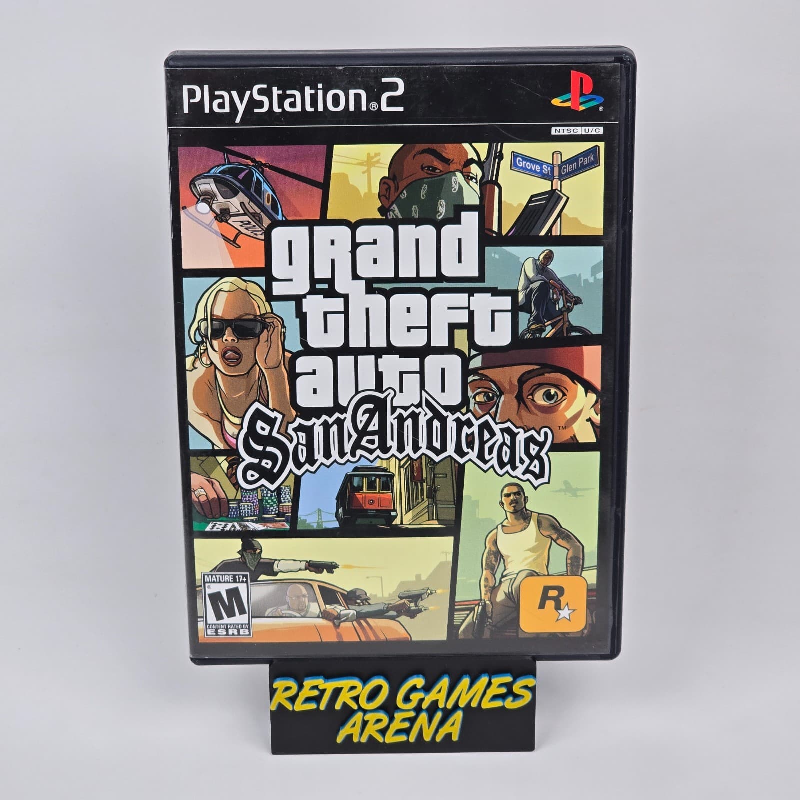Grand Theft Auto: San Andreas (PlayStation 2 PS2) Black Label Case & Disc