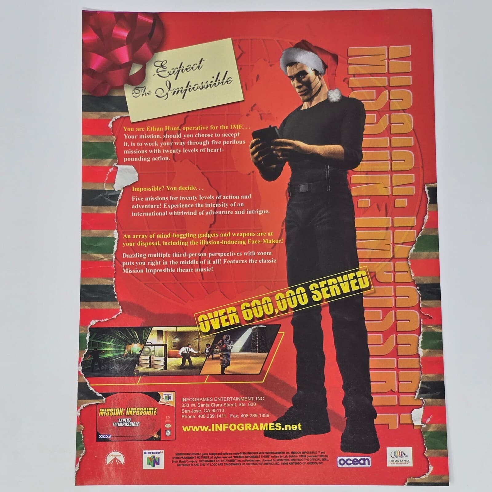 Mission Impossible Nintendo 64 N64 Christmas Print Ad/Poster Promo Art