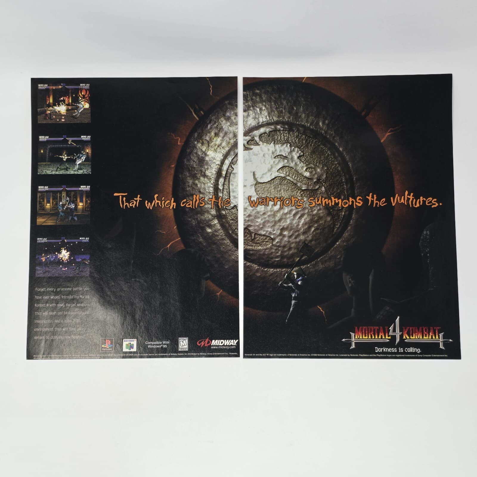 Mortal Kombat 4 PS1 Nintendo 64 N64 Vultures Print Ad/Poster Promo Art