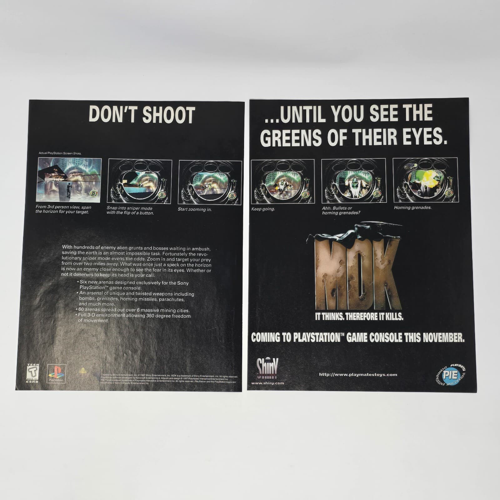 MDK PlayStation 1 PS1 Dont Shoot Print Ad/Poster Promo Art