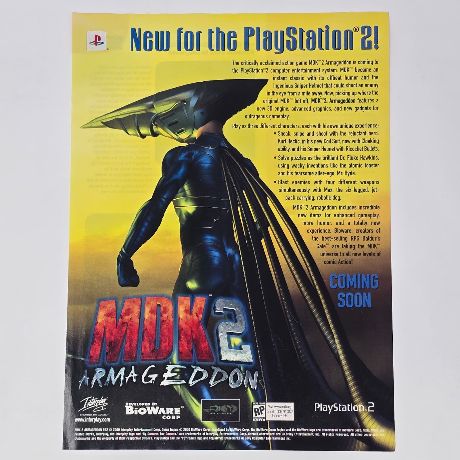 MDK 2 Armageddon PlayStation 2 PS2 Offbeat Print Ad/Poster Promo Art