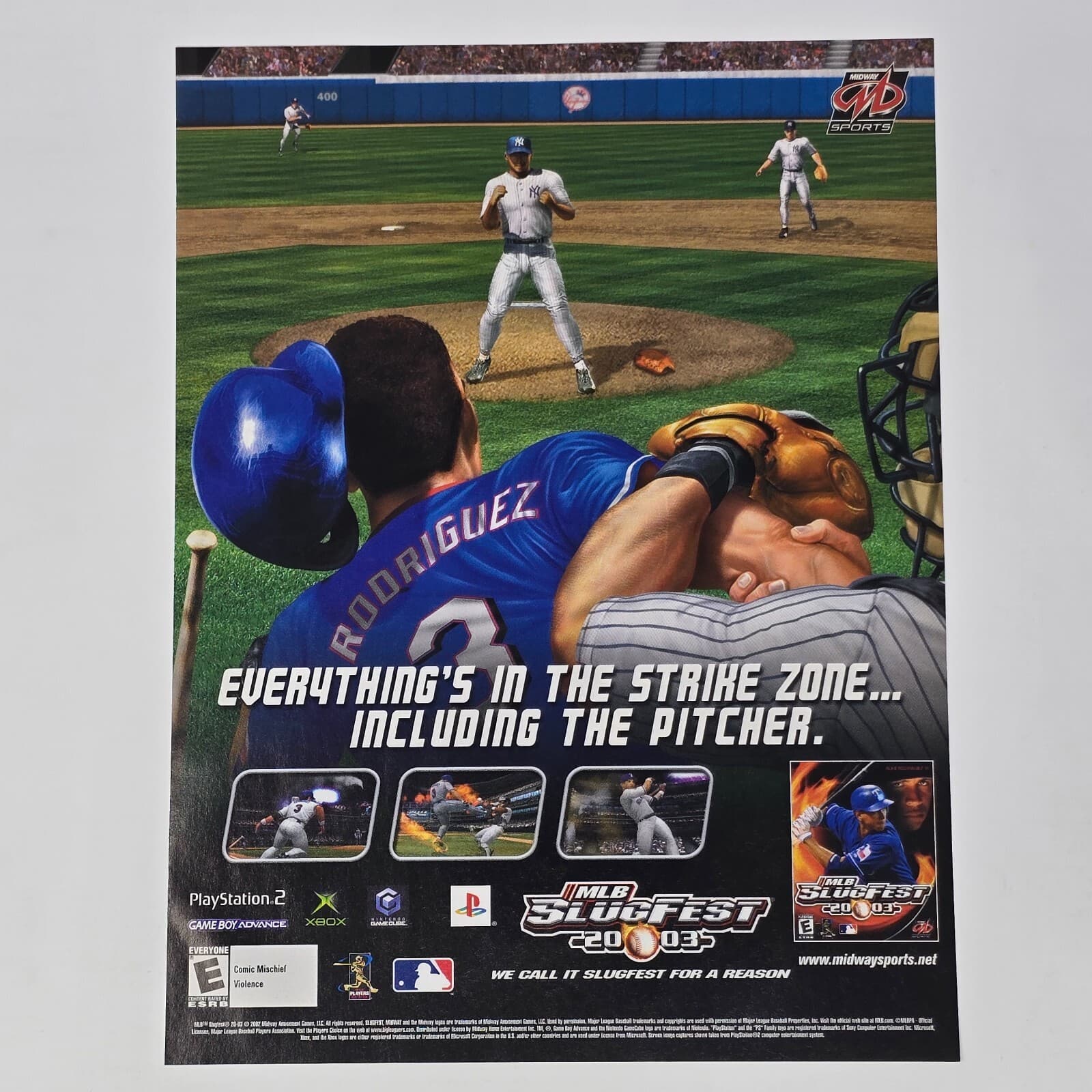 MLB SlugFest 2003 PS2 Xbox GameCube GameBoy Brawl Print Ad/Poster Promo Art