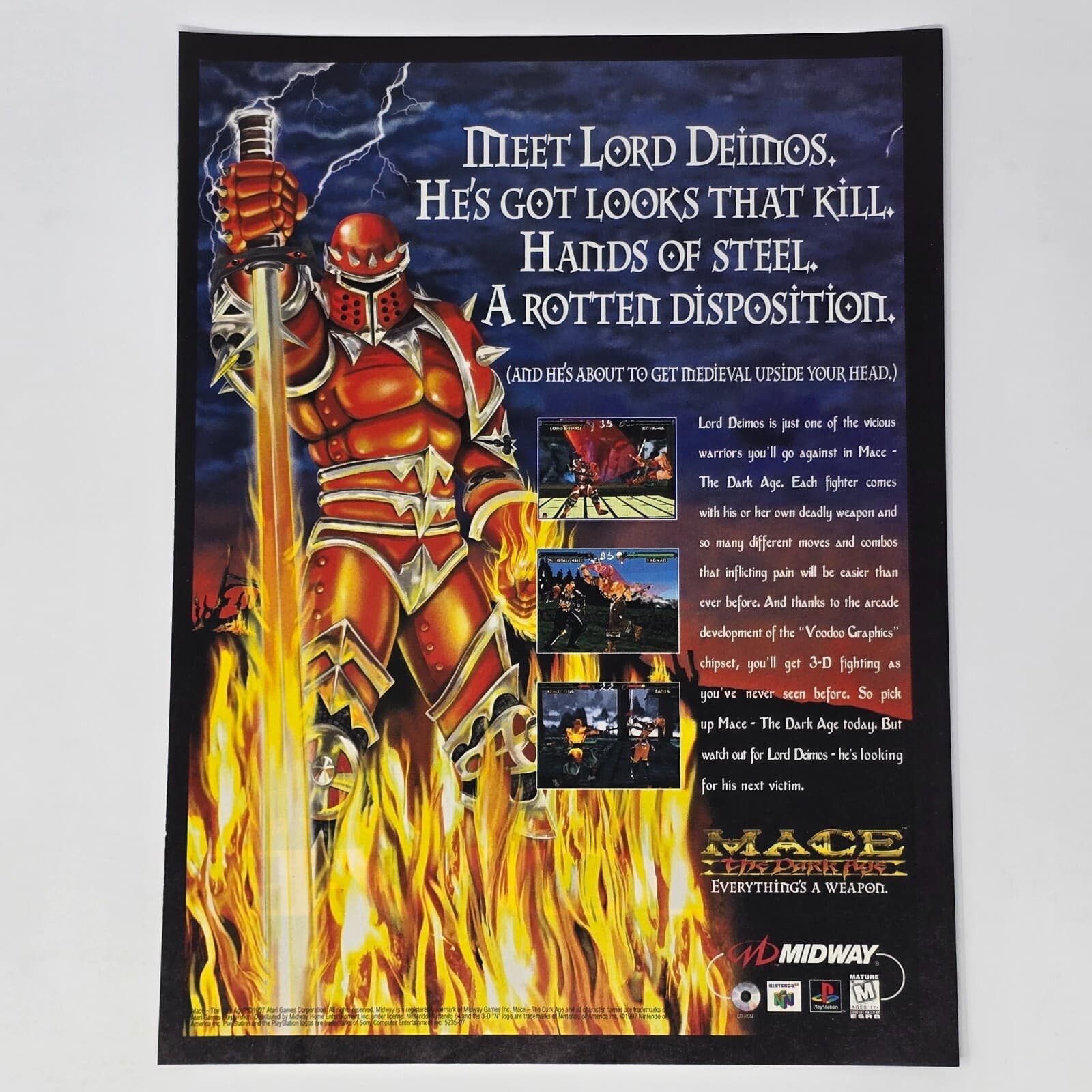 Mace The Dark Age Nintendo 64 N64 PS1 PC Rotten Print Ad/Poster Promo Art