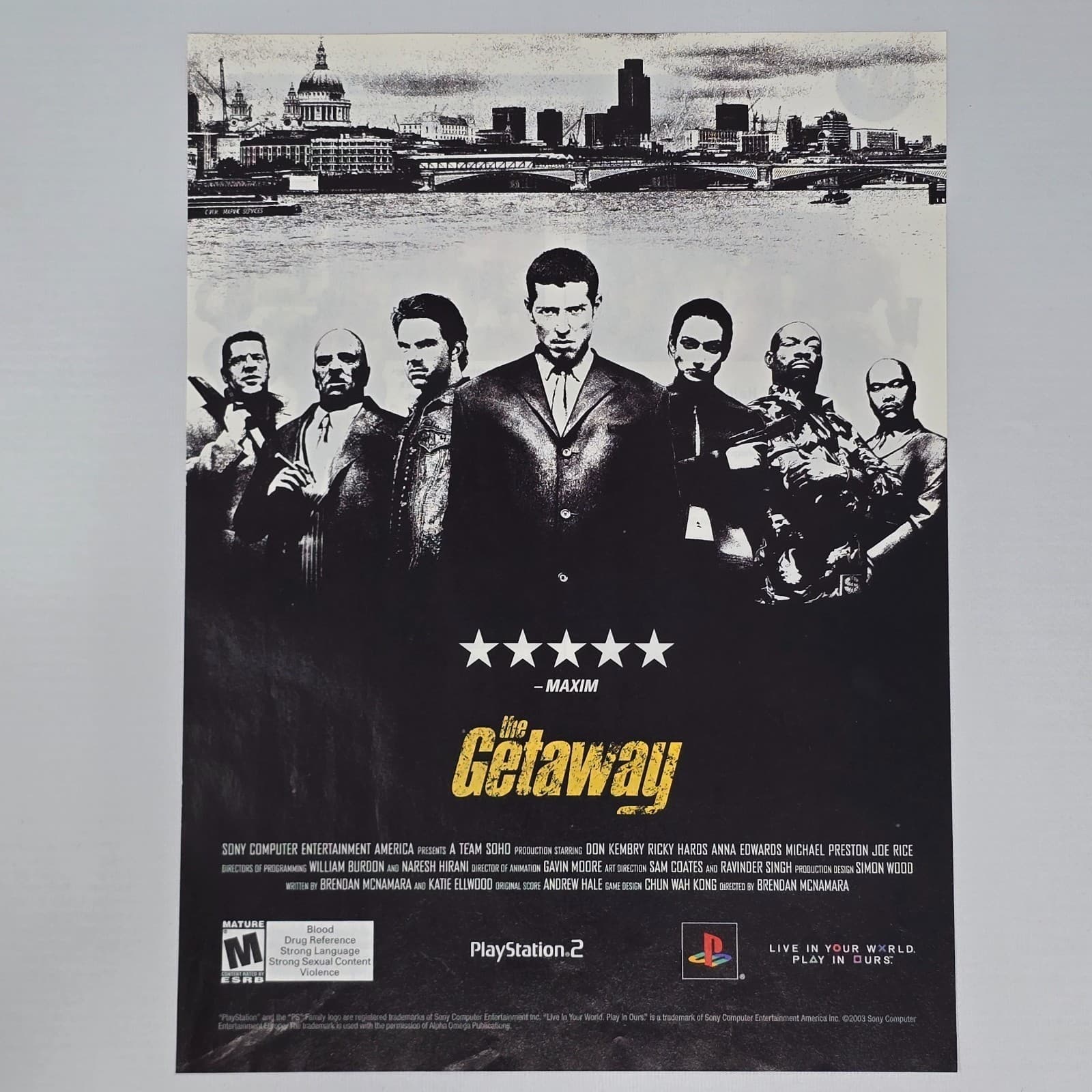 The Getaway PlayStation 2 PS2 Authentic Magazine Ad