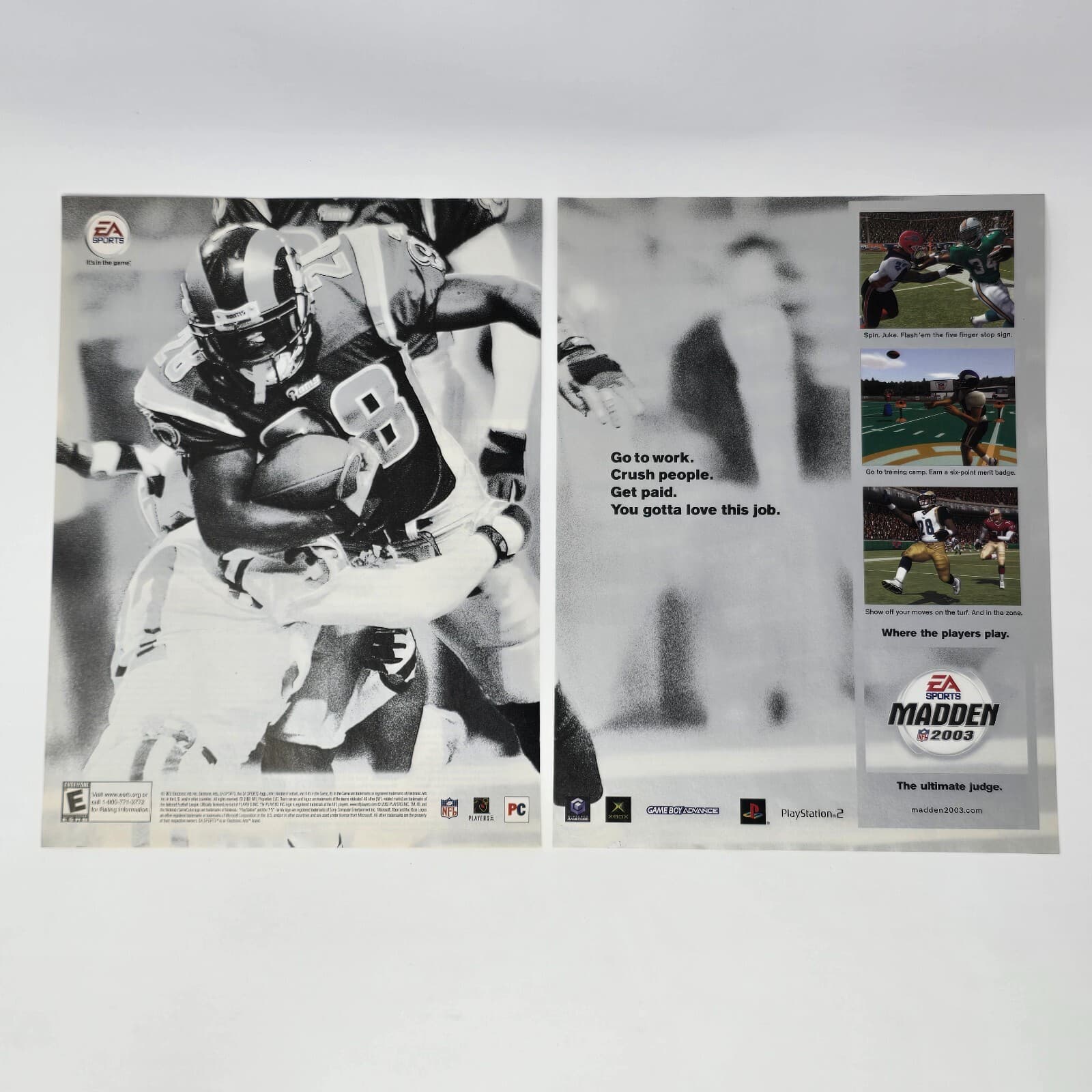 Madden NFL 2003 GameCube Xbox PS2 GameBoy PC Crush Print Ad/Poster Promo Art