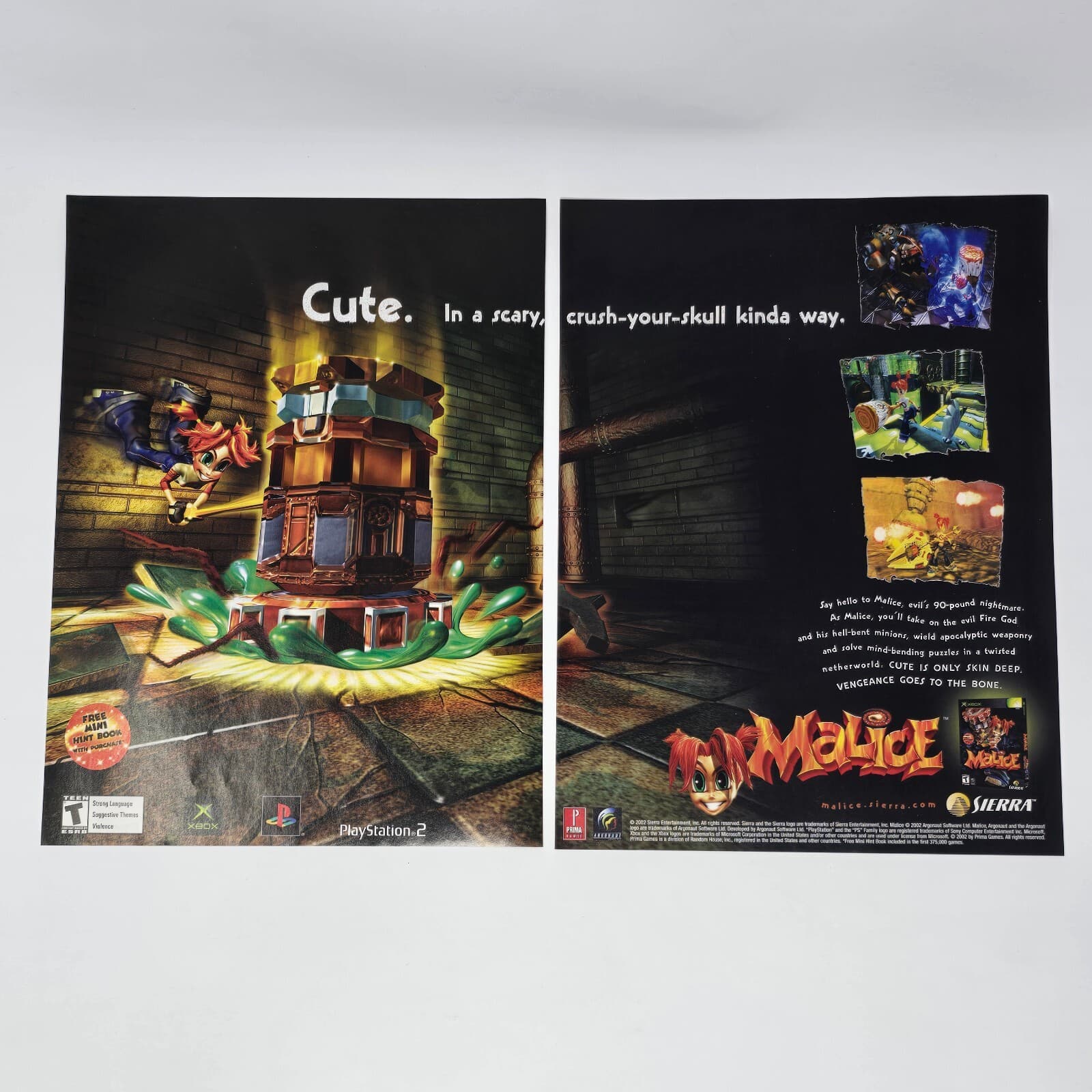 Malice Microsoft Xbox PlayStation 2 PS2 Cute Print Ad/Poster Promo Art