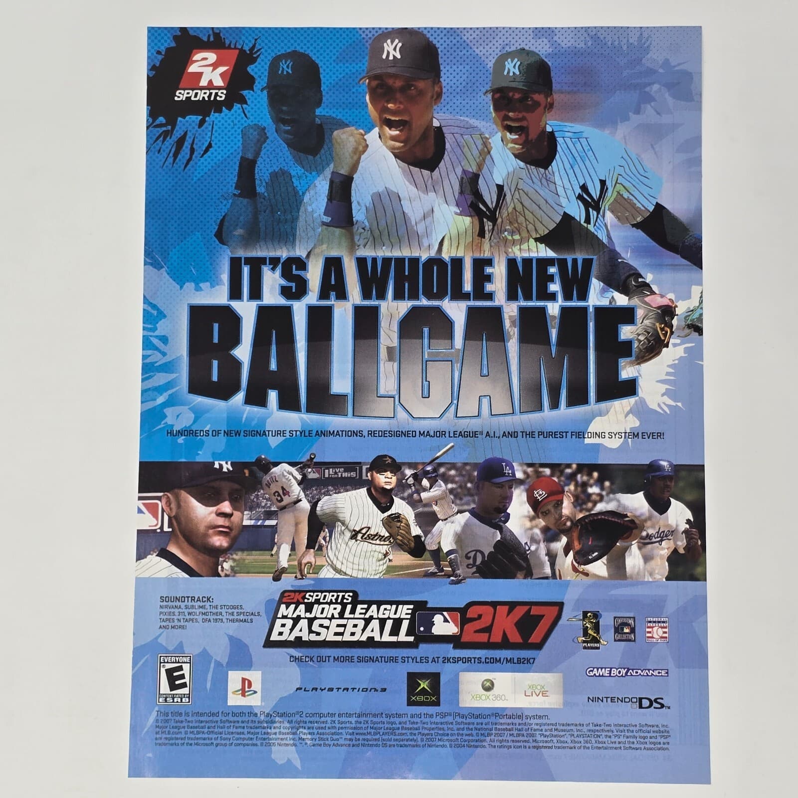 Major League Baseball MLB 2K7 PS3 Xbox 360 DS Ballgame Print Ad/Poster Promo Art