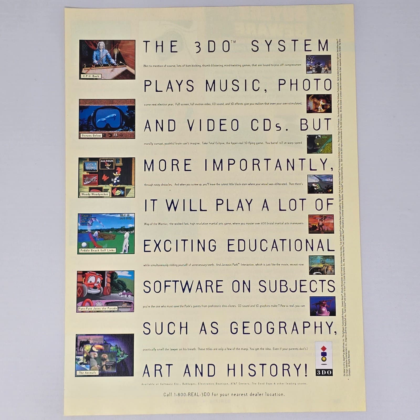3DO System Plays Music Print Ad/Poster
