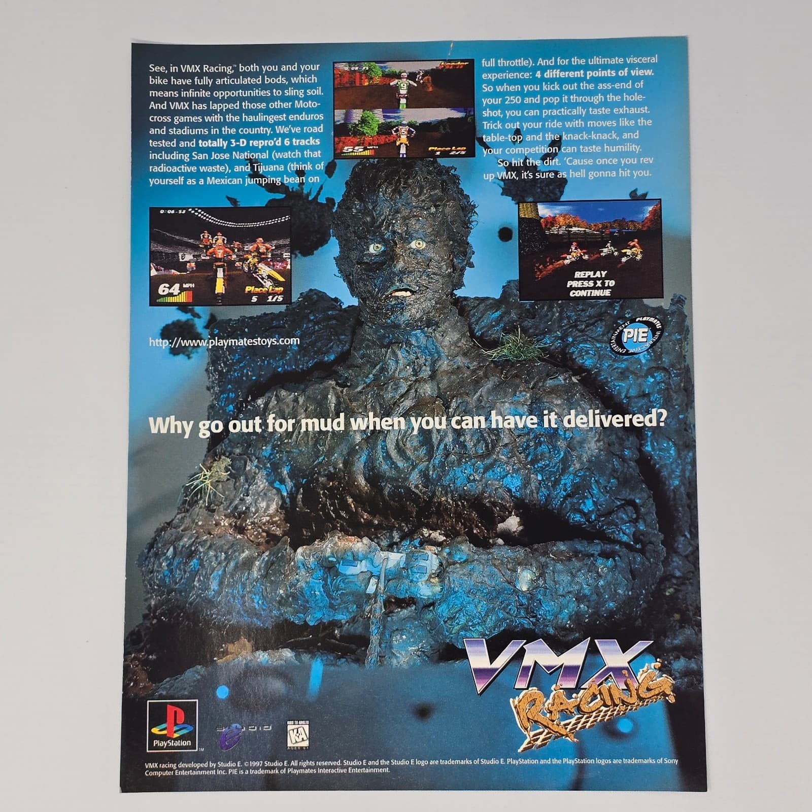VMX Racing PlayStation 1 PS1 Delivered Print Ad/Poster