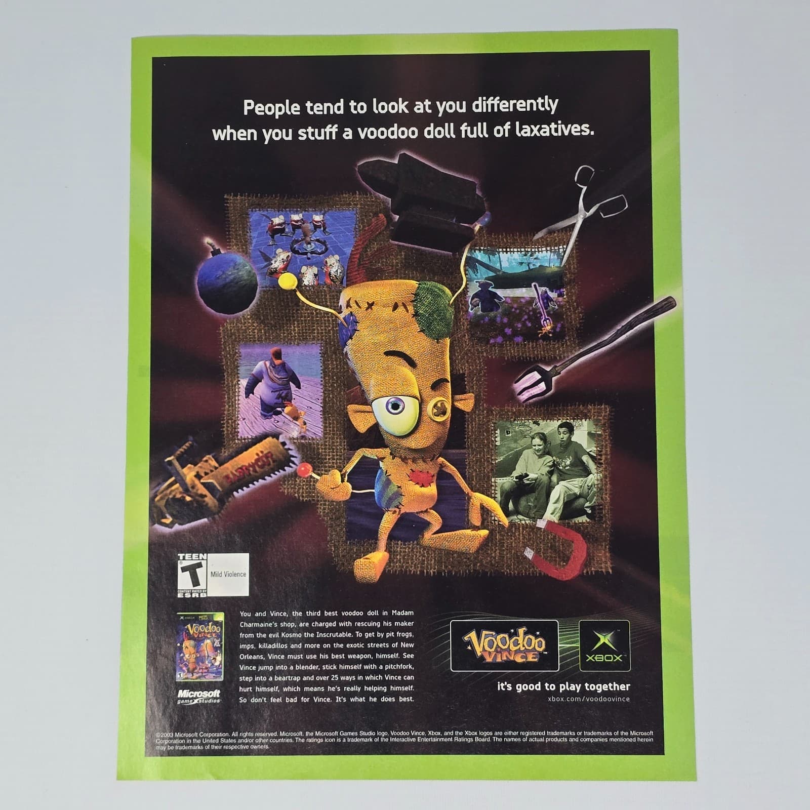 Voodoo Vince Xbox Laxatives Print Ad/Poster