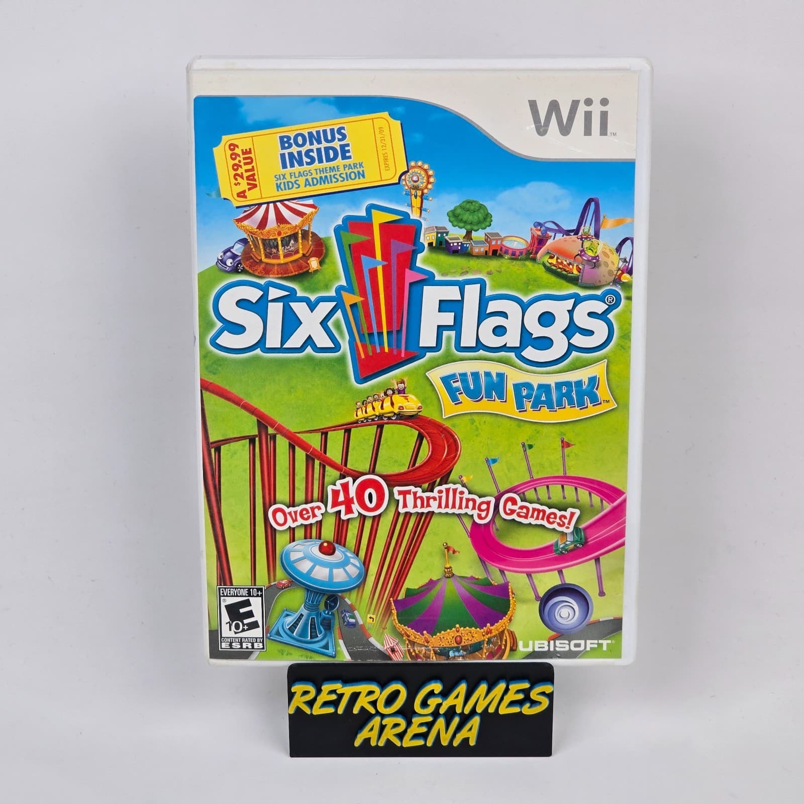 Six Flags Fun Park (Nintendo Wii) Case & Disc TESTED