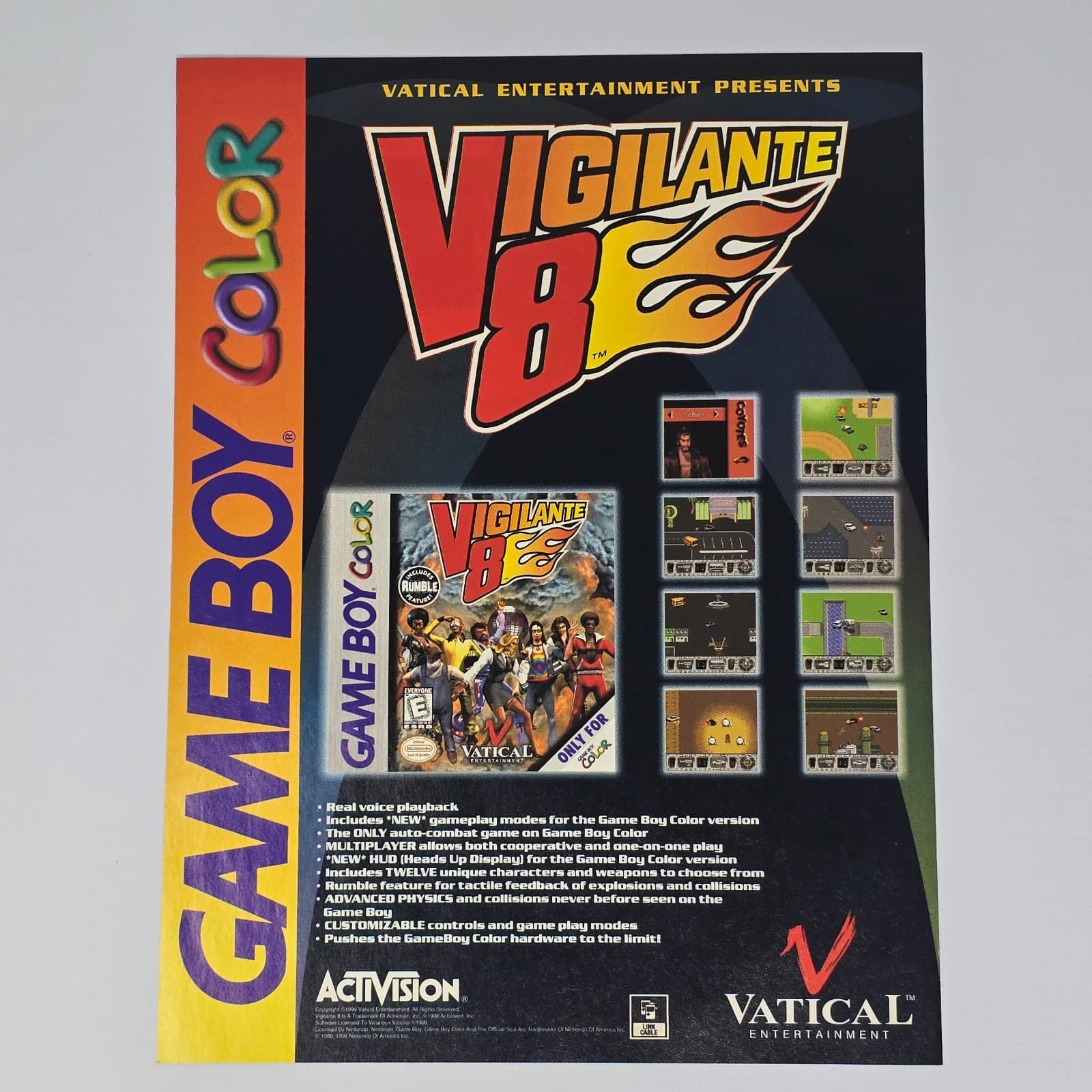 Vigilante 8 Game Boy Color Entertainment Print Ad/Poster