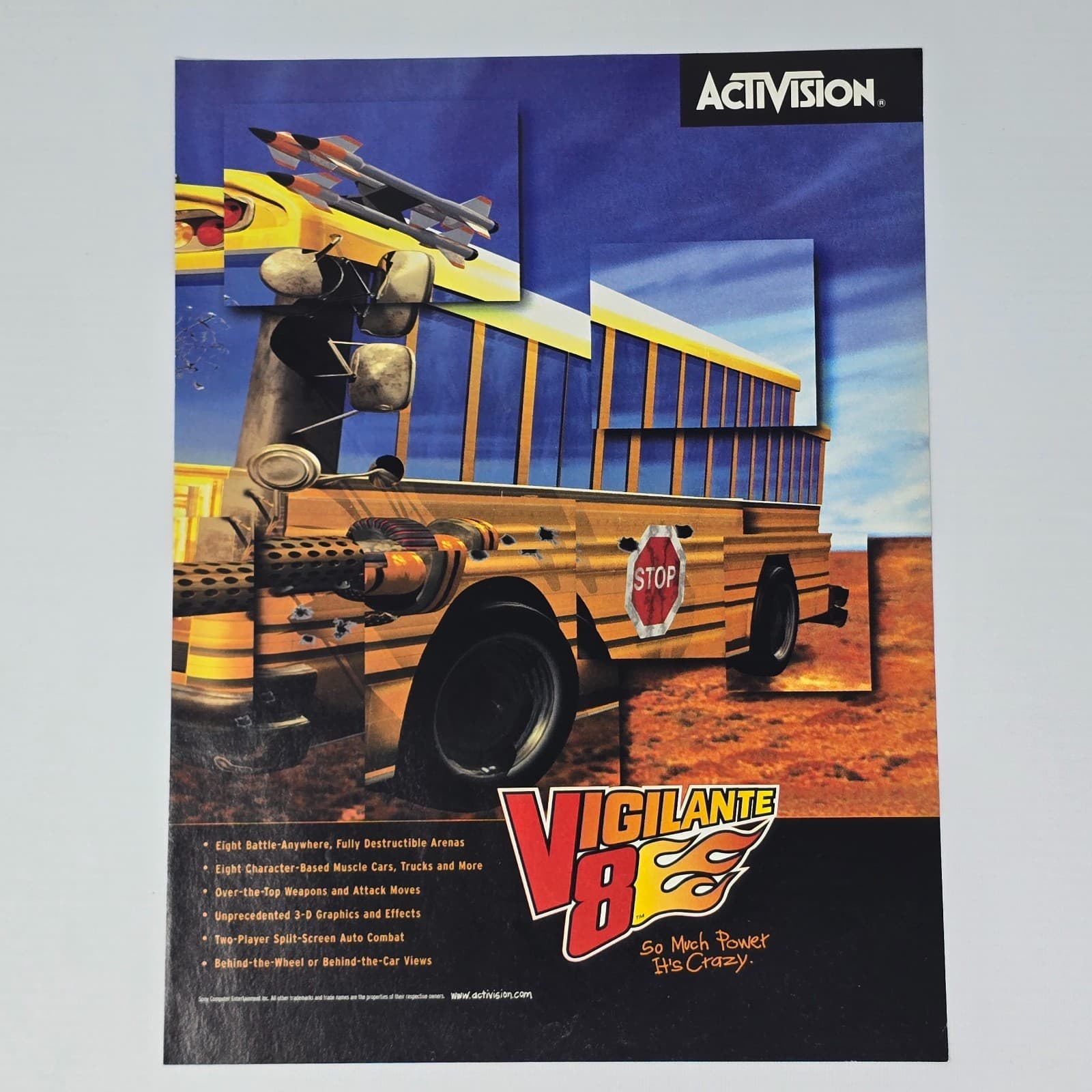 Vigilante 8 PlayStation PS1 Nintendo 64 N64 Power Print Ad/Poster