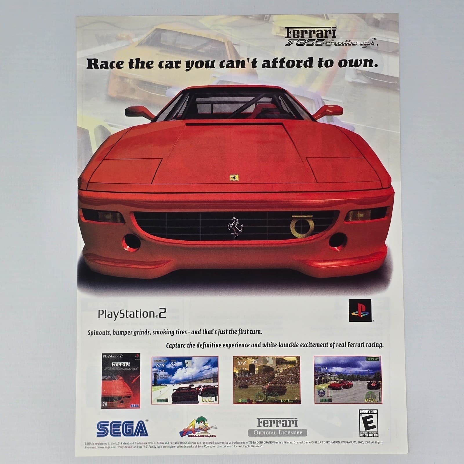 Ferrari F355 Challenge PlayStation 2 PS2 Authentic Magazine Ad