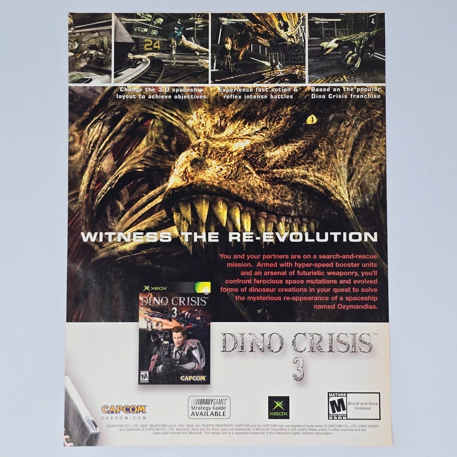 Dino Crisis 3 Xbox Authentic Magazine Ad