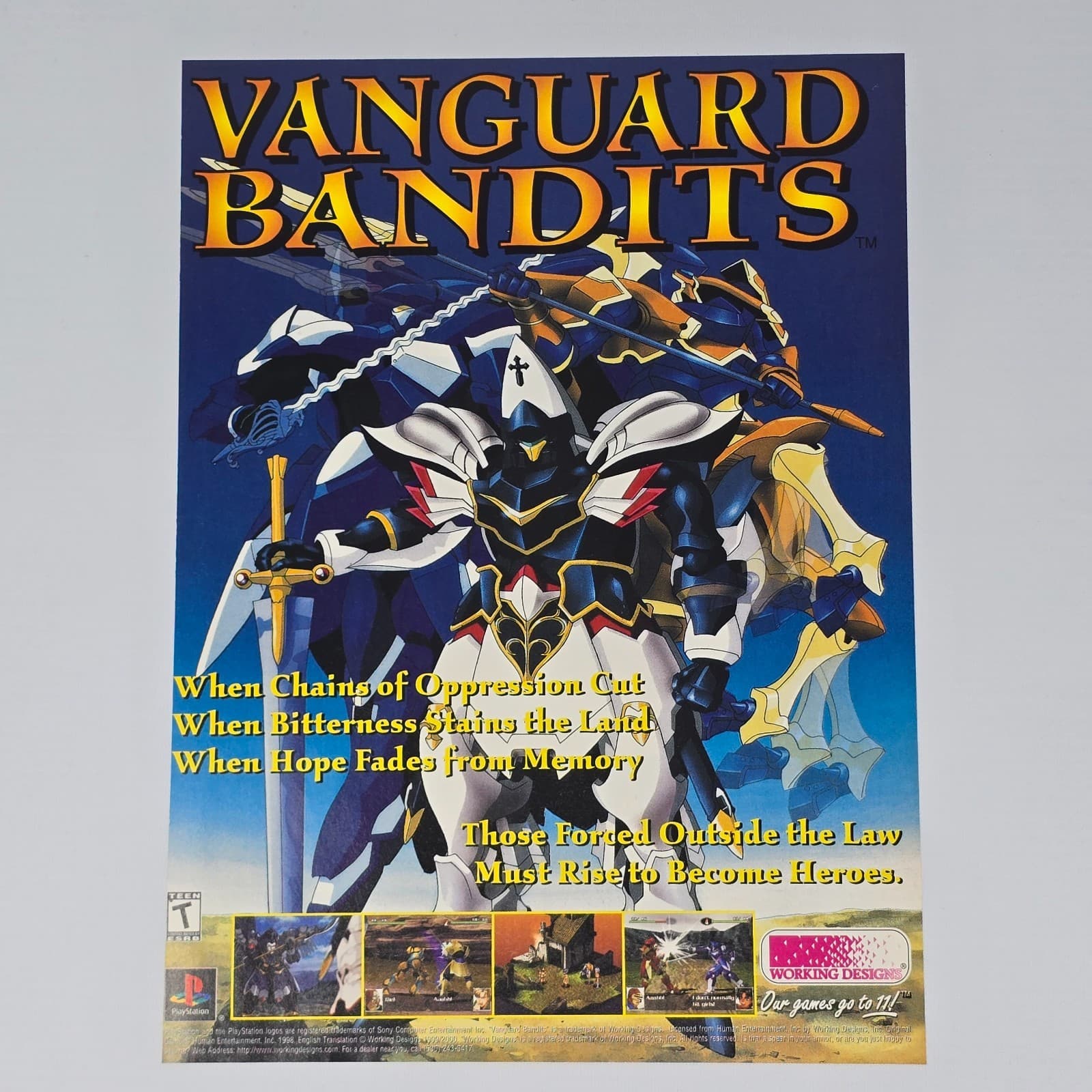 Vanguard Bandits PlayStation PS1 Chains Print Ad/Poster