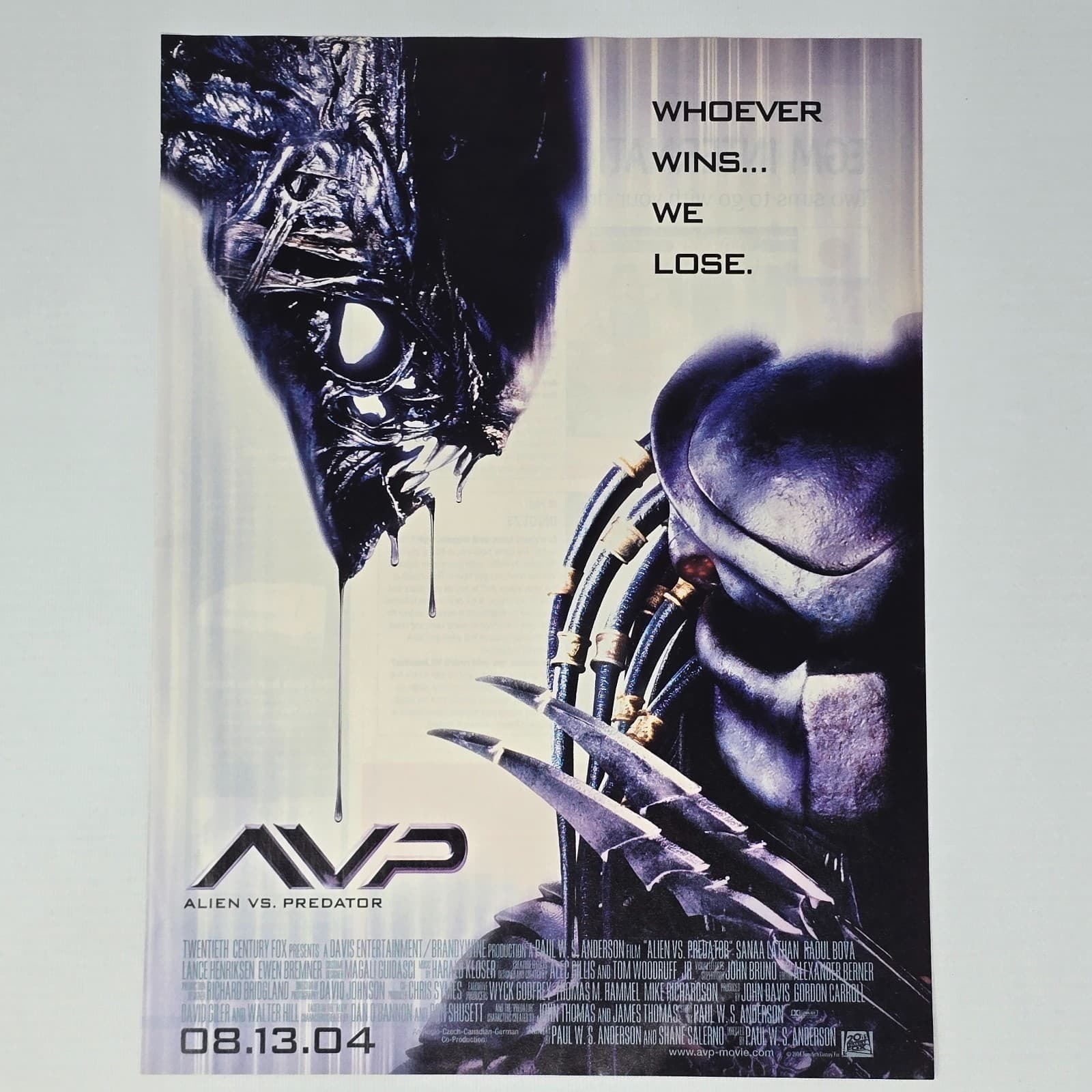 Alien VS Predator Movie Authentic Magazine Ad