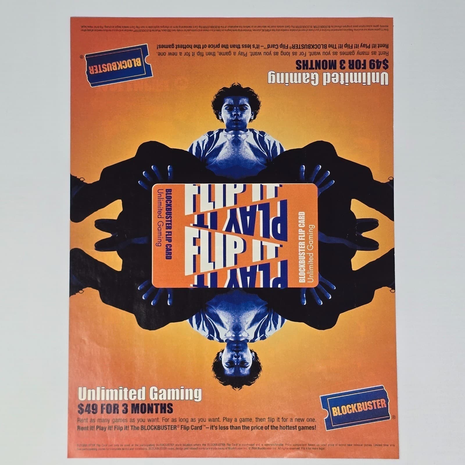 Blockbuster Flip Card Authentic Magazine Ad