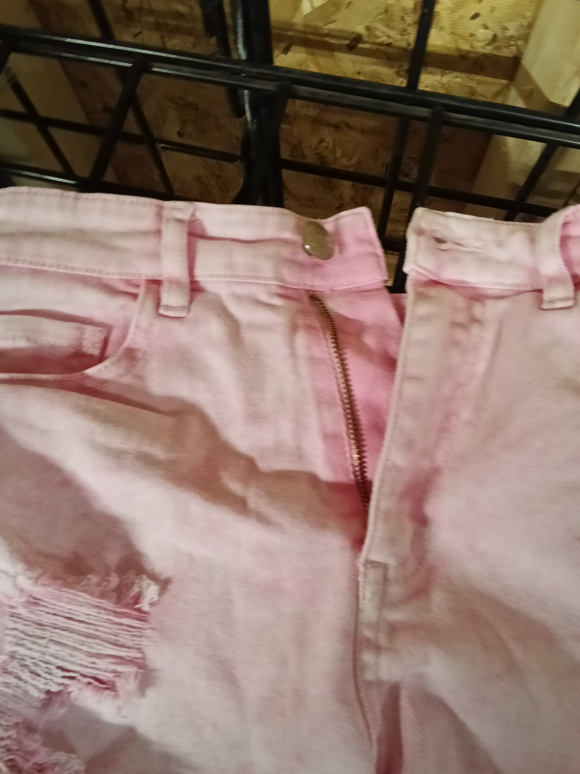 Justice Girls Pink Distressed Denim Shorts Size 14 - Thumbnail 3