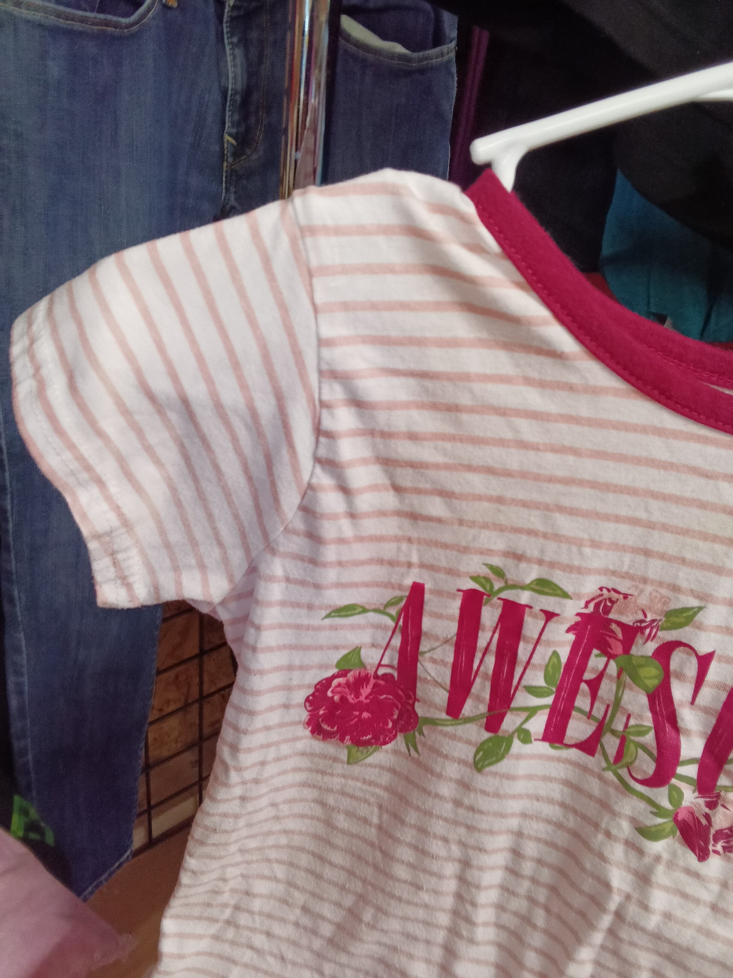Pink Velvet Girls' Striped T-Shirt Size 12 - Thumbnail 2