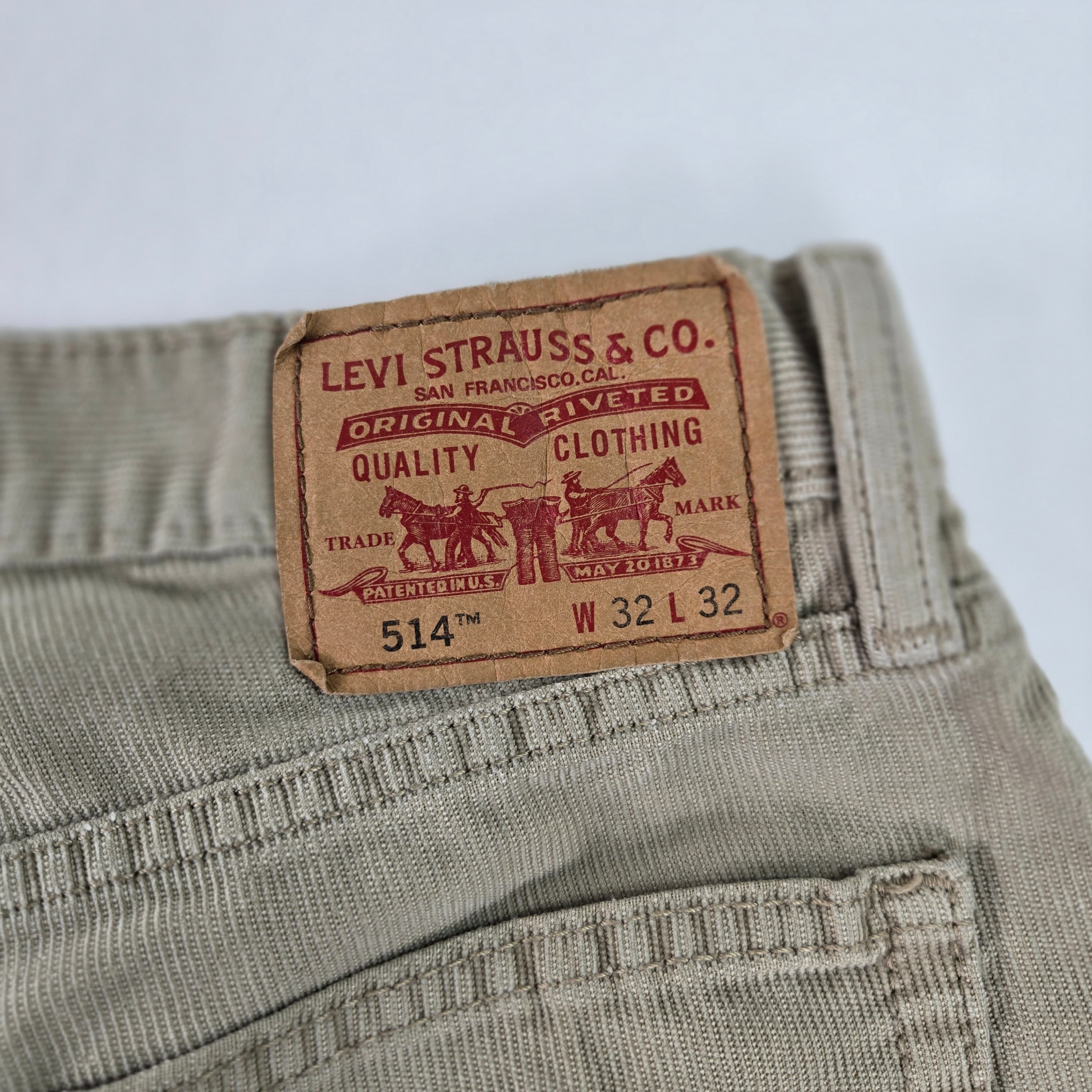 Levi's 514 Slim Straight Jeans Beige W32 L32 - Thumbnail 6