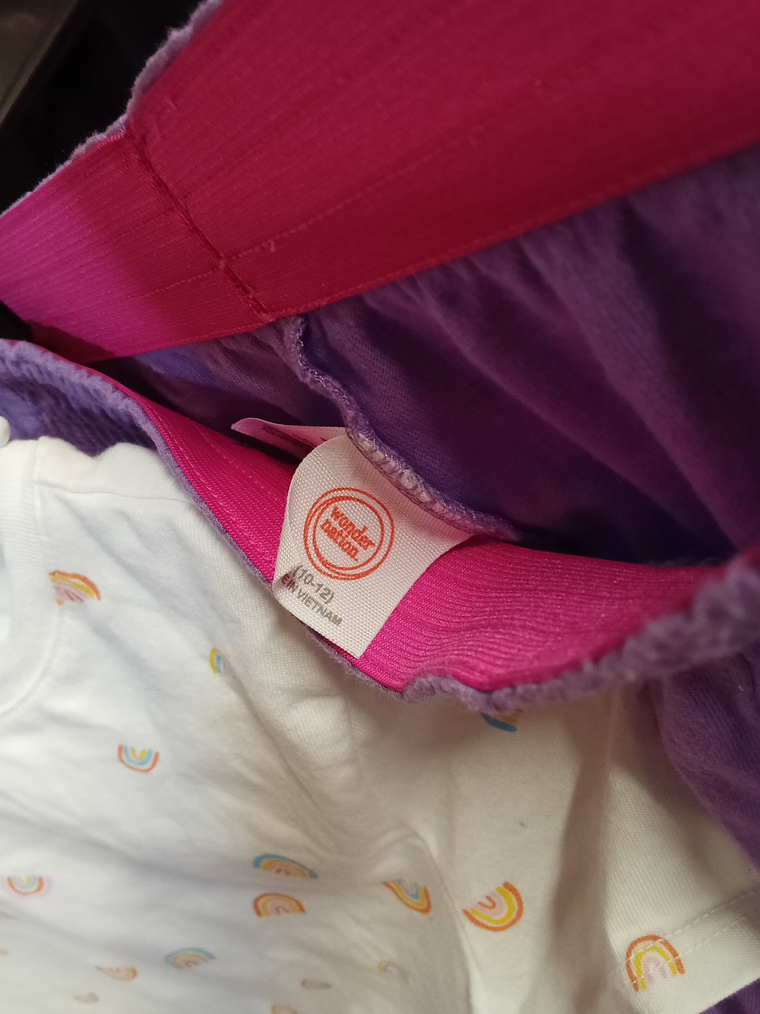 Wonder Nation Girls' Rainbow T-Shirt and Purple Shorts Set (10-12) - Thumbnail 3