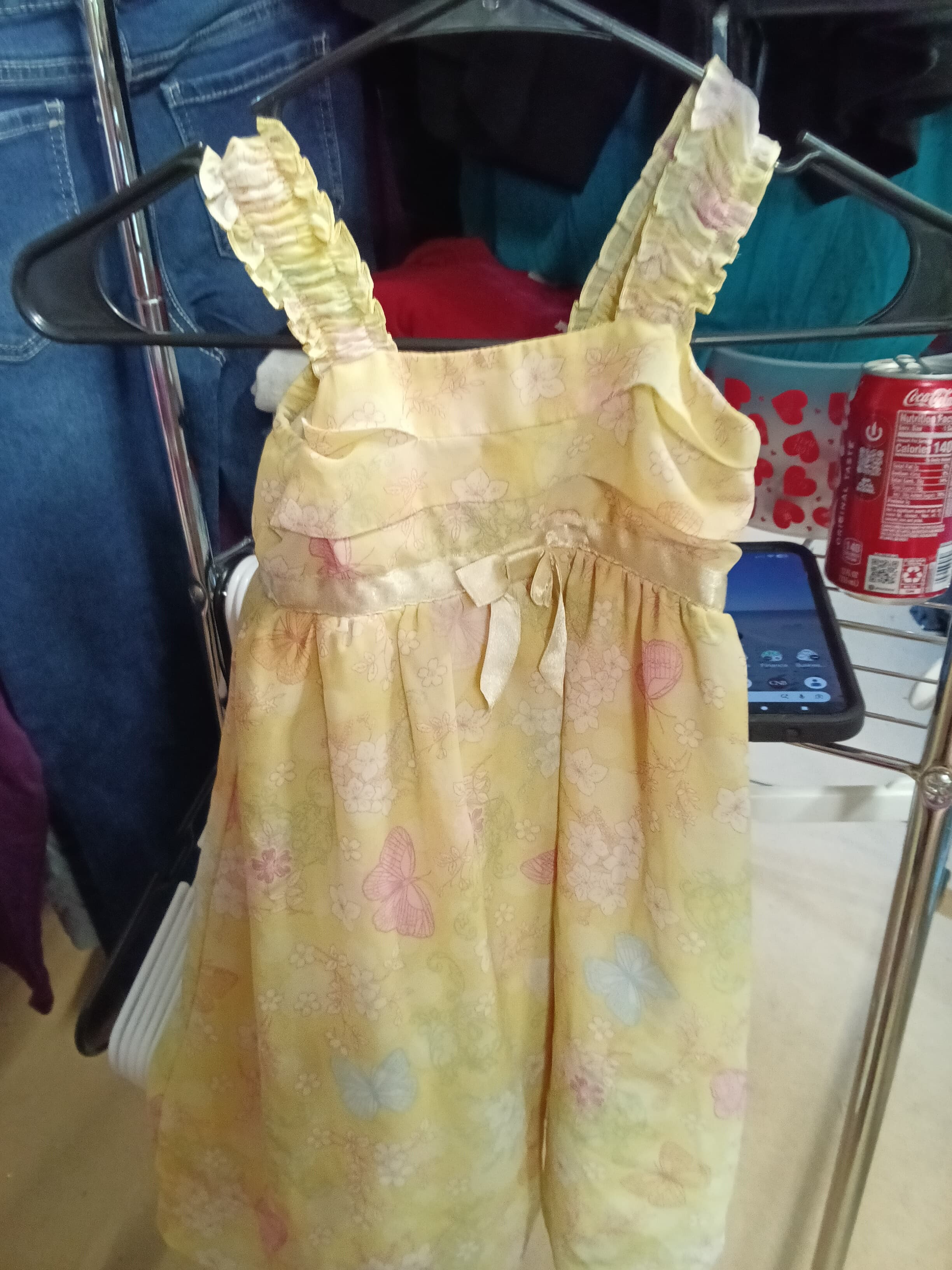 Cherokee Girls' Yellow Floral Dress Size 3 - Thumbnail 2