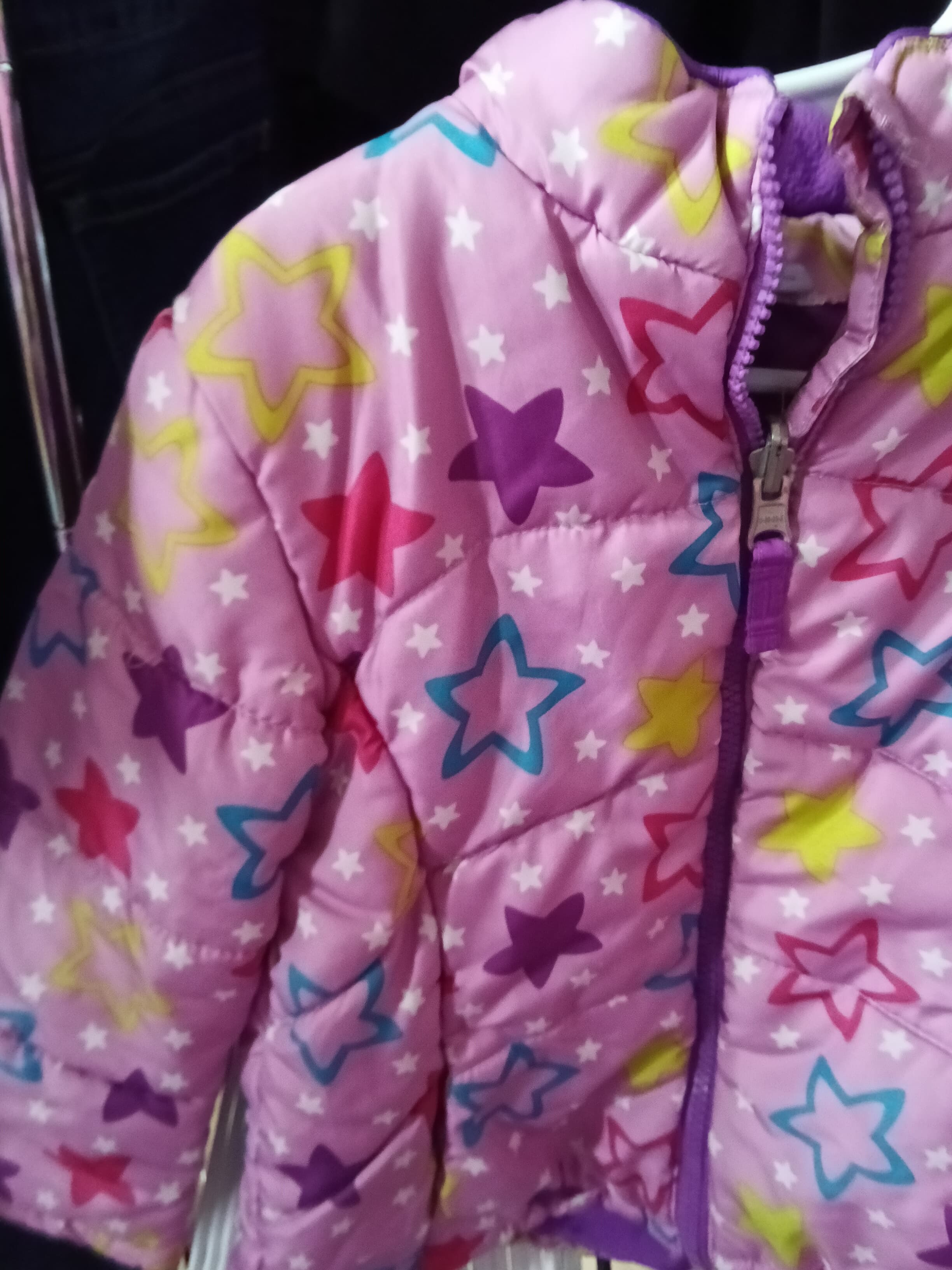 Healthtex Girls' Star Print Puffer Jacket 4T - Thumbnail 2
