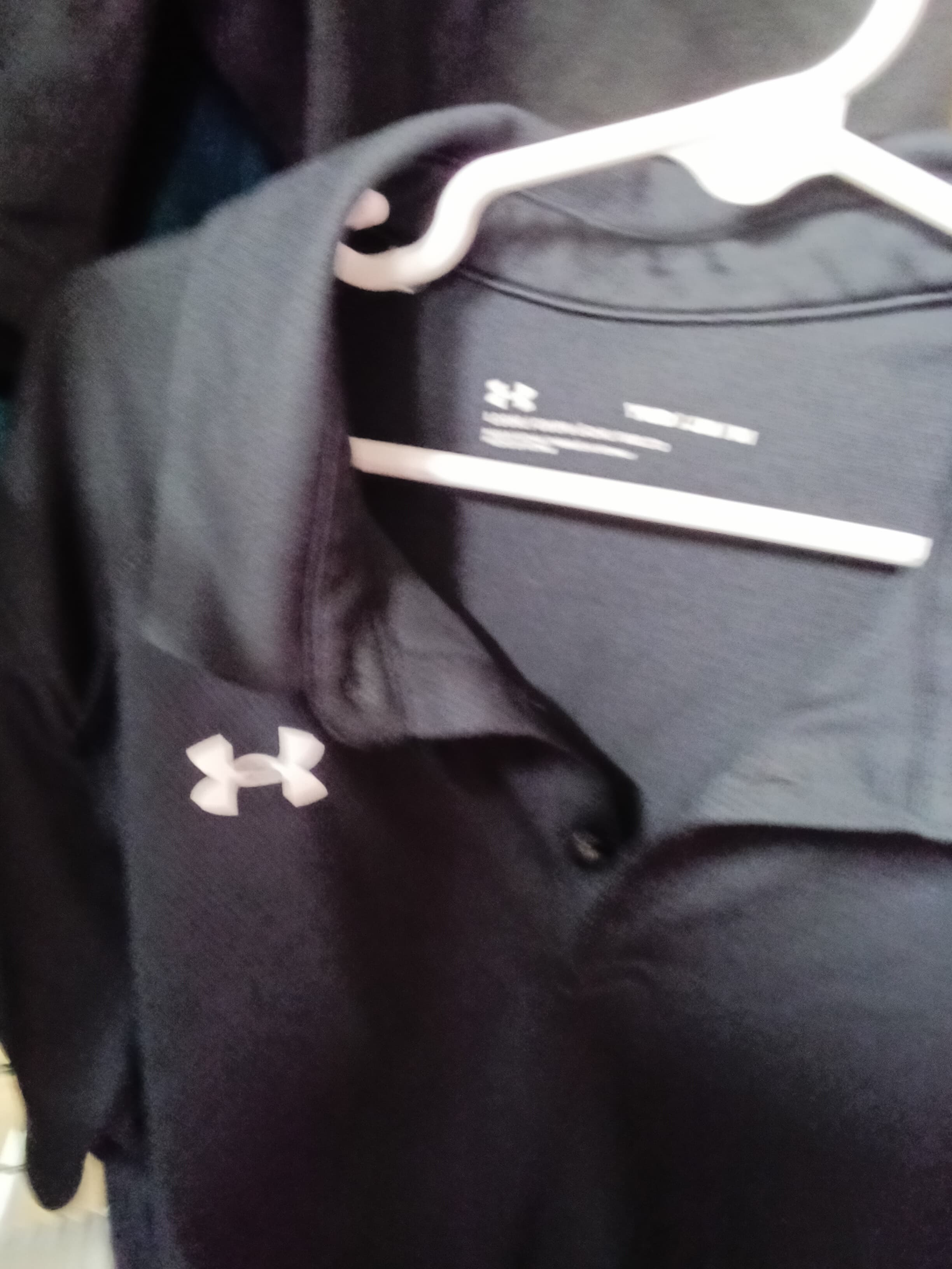 Under Armour Youth Medium Black Polo Shirt - Thumbnail 2