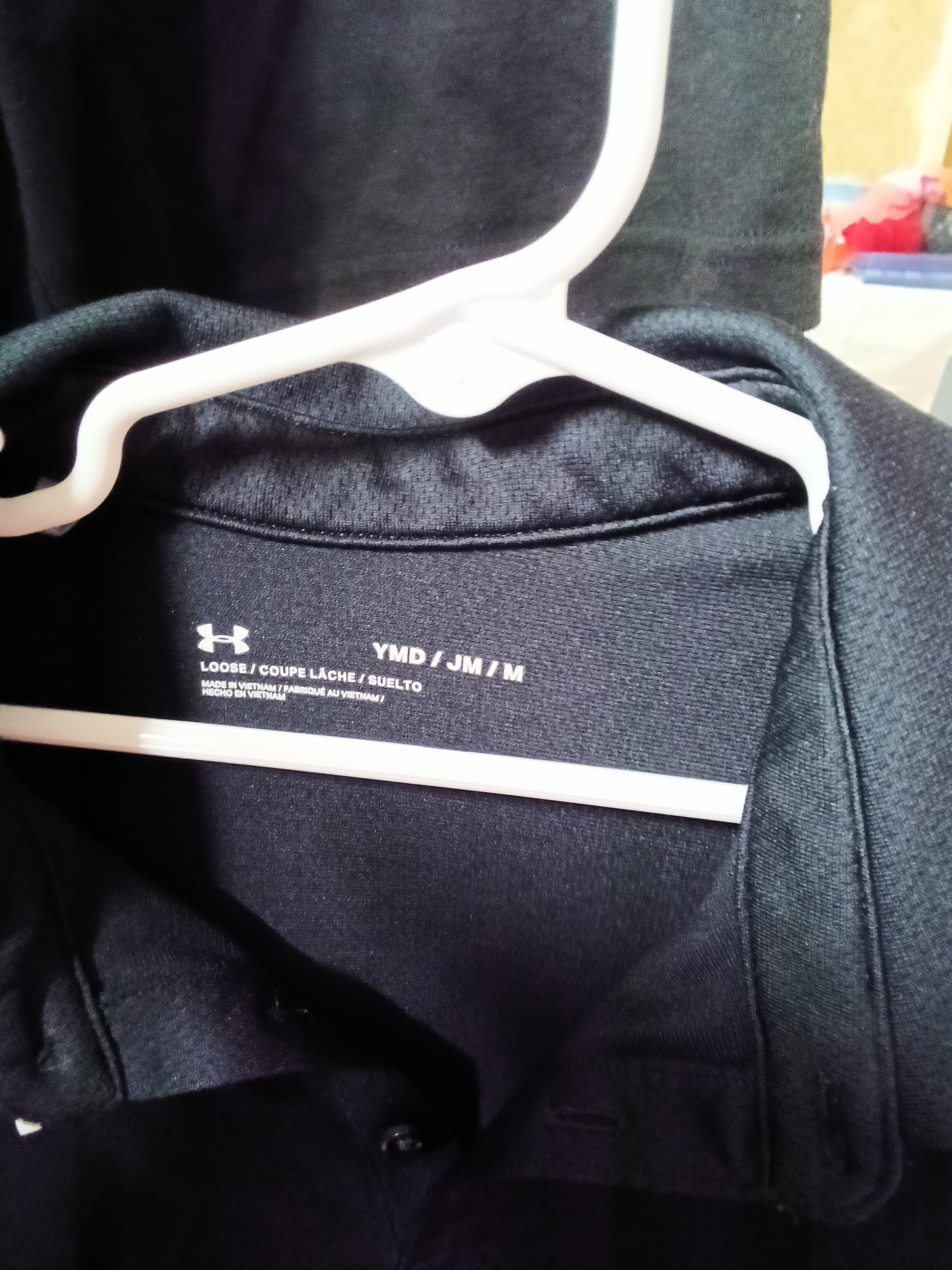 Under Armour Youth Medium Black Polo Shirt - Thumbnail 3