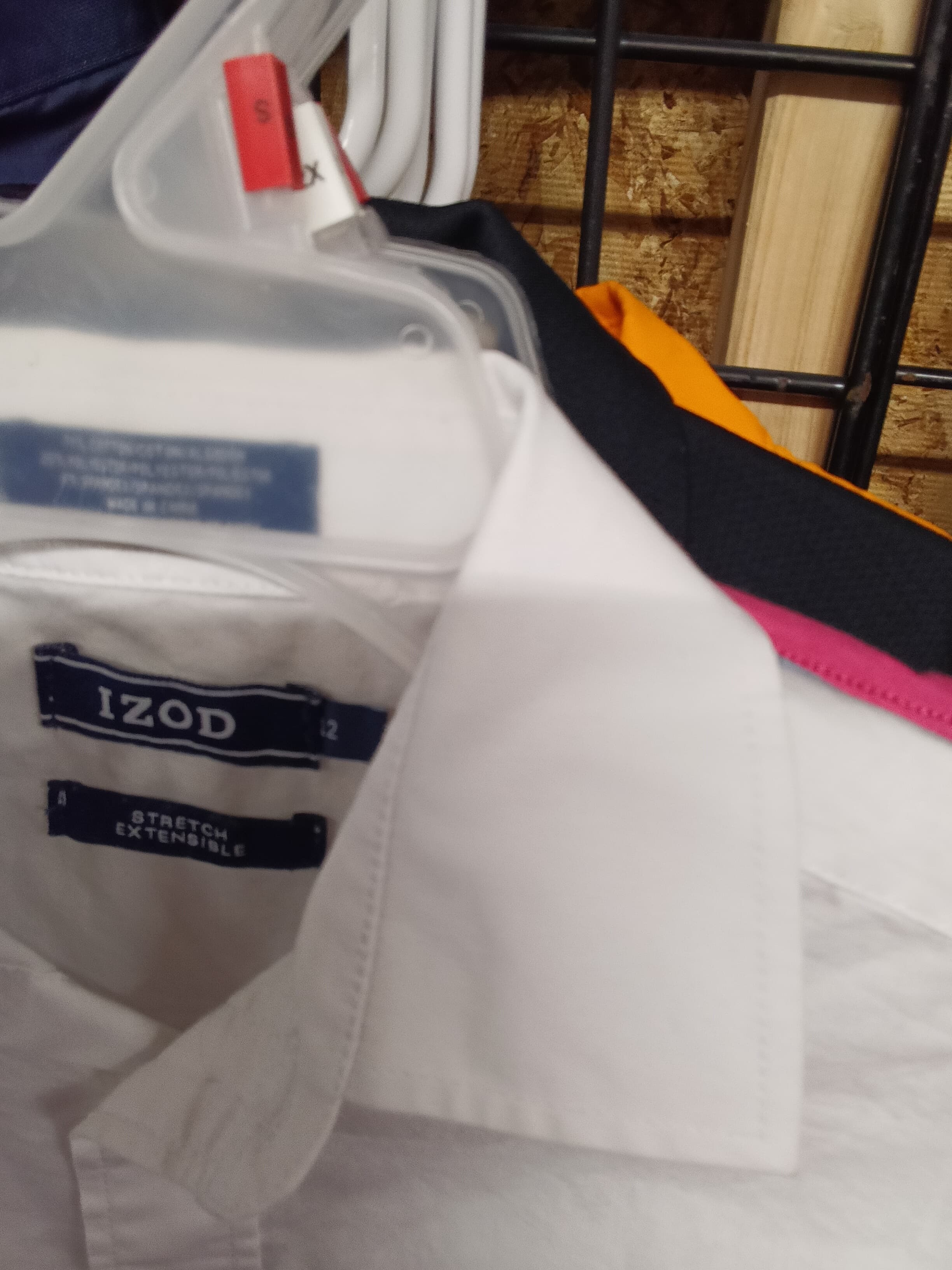 Izod Men's Stretch White Dress Shirt Size 12 - Thumbnail 2