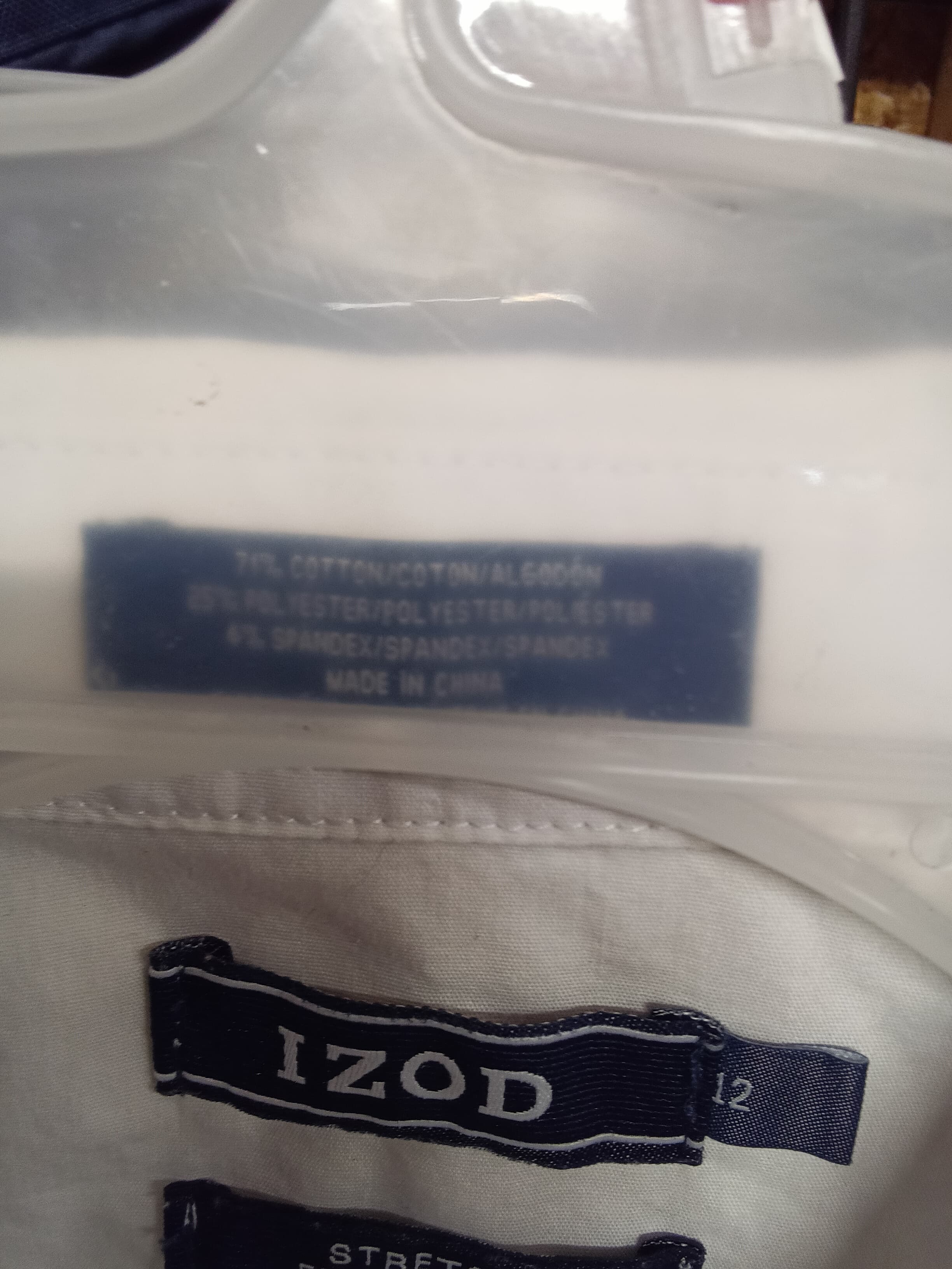 Izod Men's Stretch White Dress Shirt Size 12 - Thumbnail 3