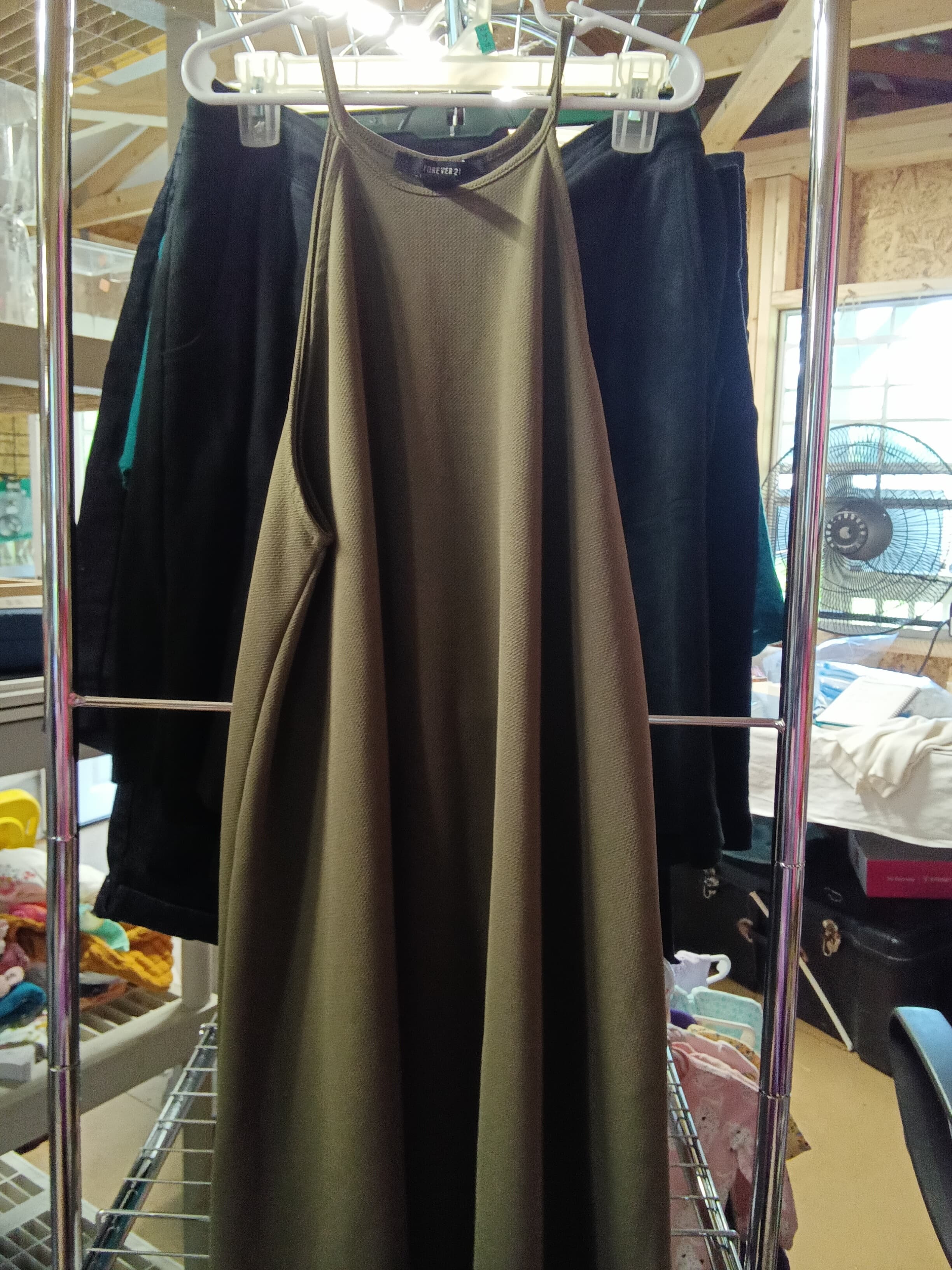 Forever 21 Olive Green Sleeveless Dress Size L