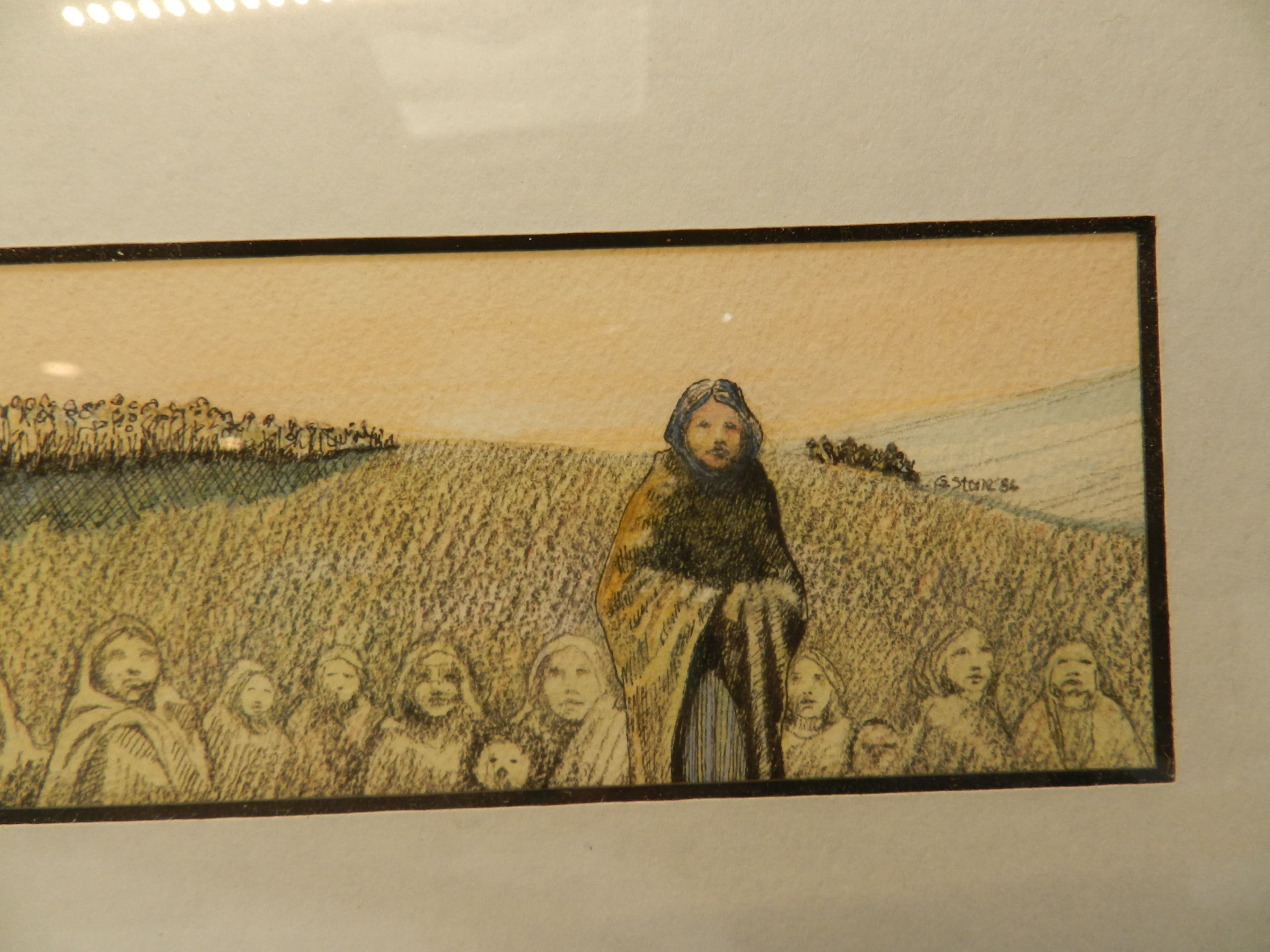 "Spirit Winds" Native American Print by G. Stone Signed 1986 Prof Framed (O20S) - Thumbnail 7