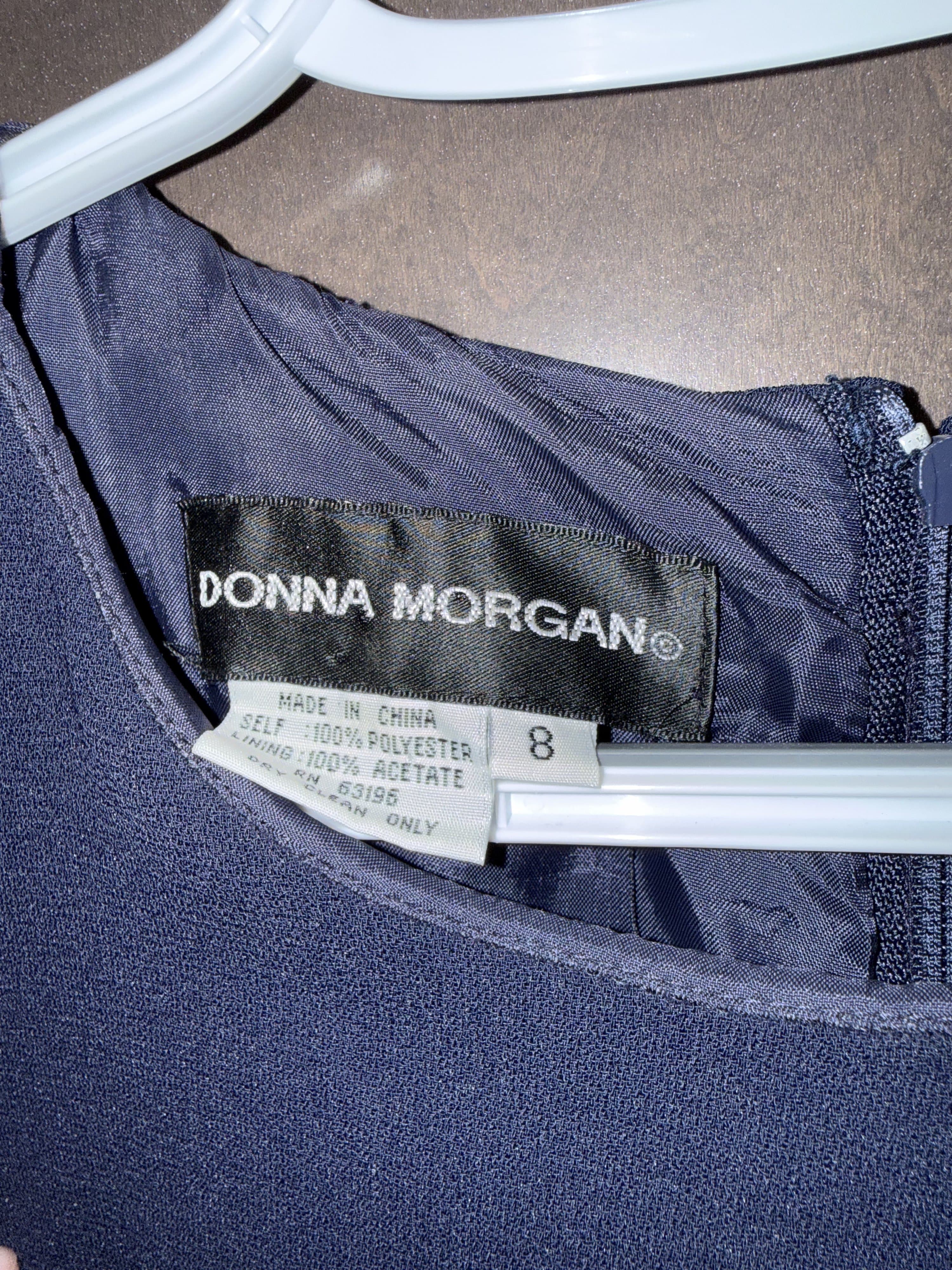 Donna Morgan Navy Blue Dress - Thumbnail 3
