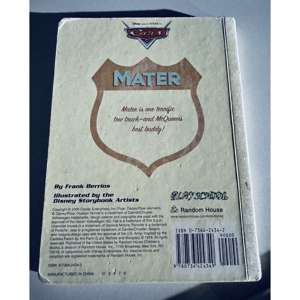 Mater (Cars) - Hardcover By Berrios, Frank - GOOD - Thumbnail 3