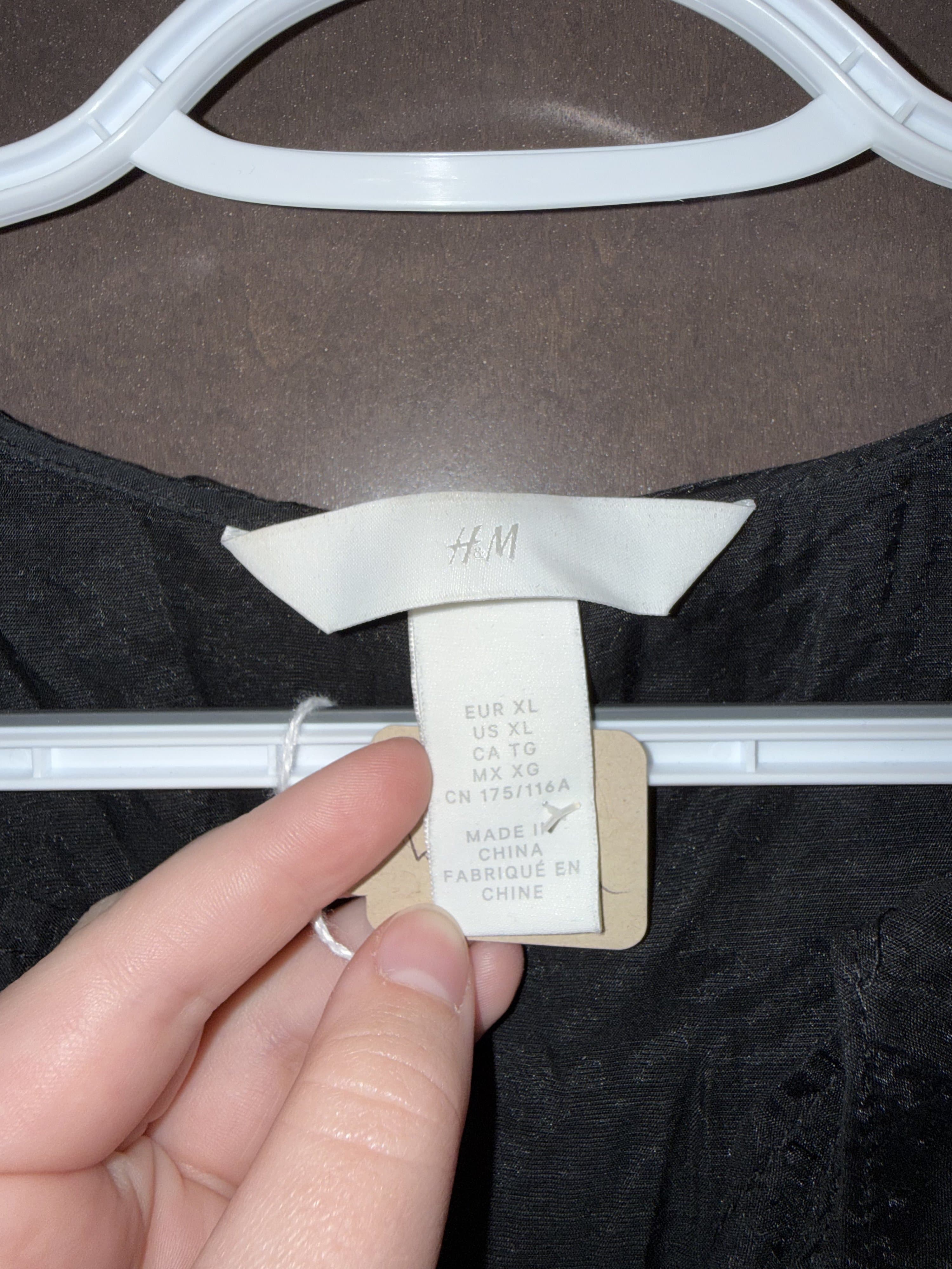 H&M Black Long Sleeve Blouse XL - Thumbnail 2