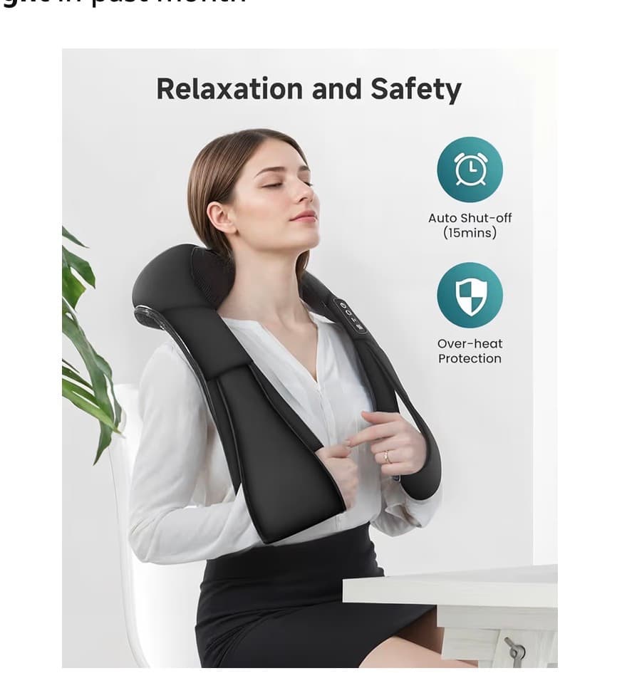 Shiatsu Back Neck shoulder Massager with Heat - Thumbnail 2