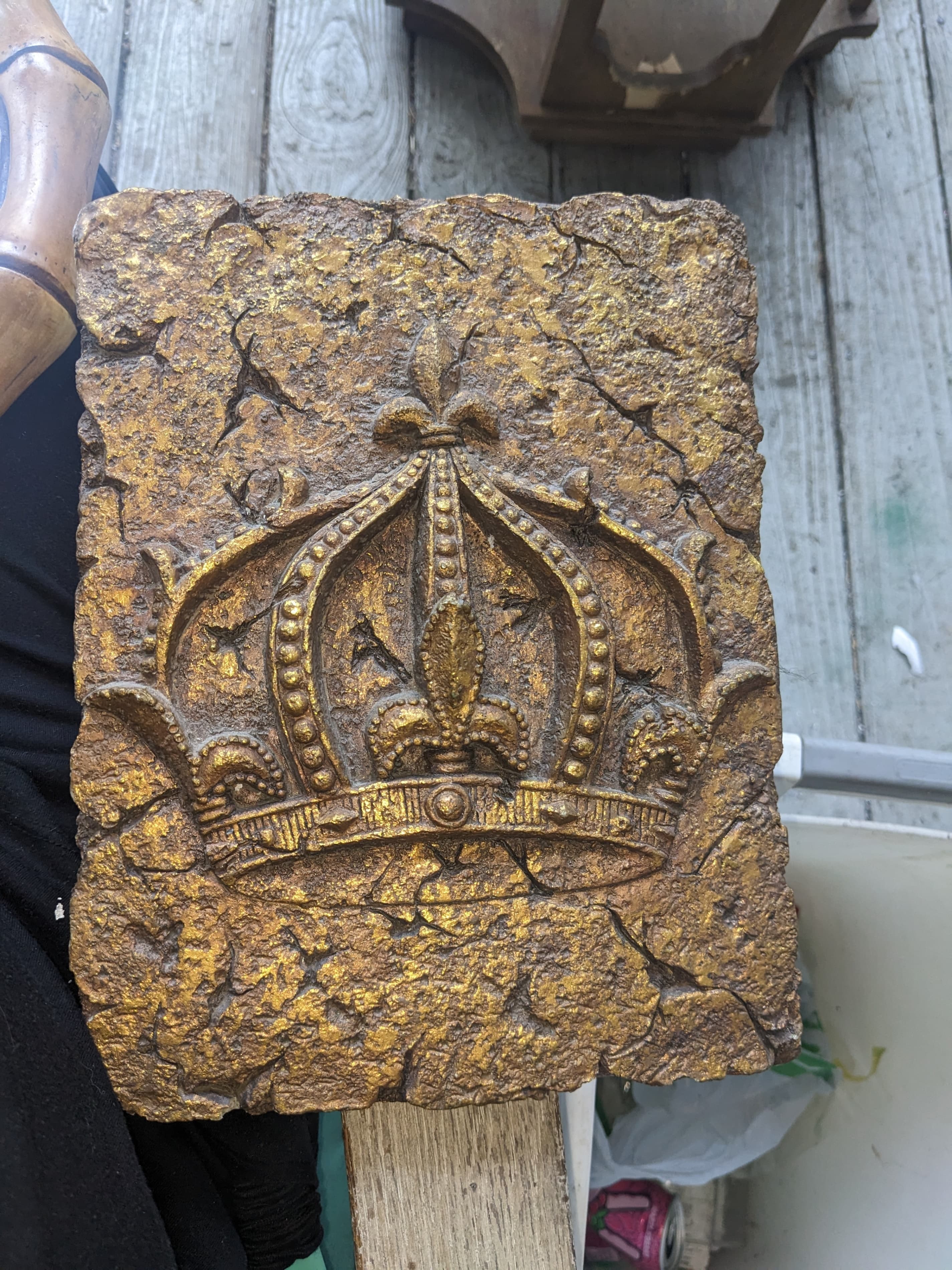 Vintage Crown Relief Wall Plaque