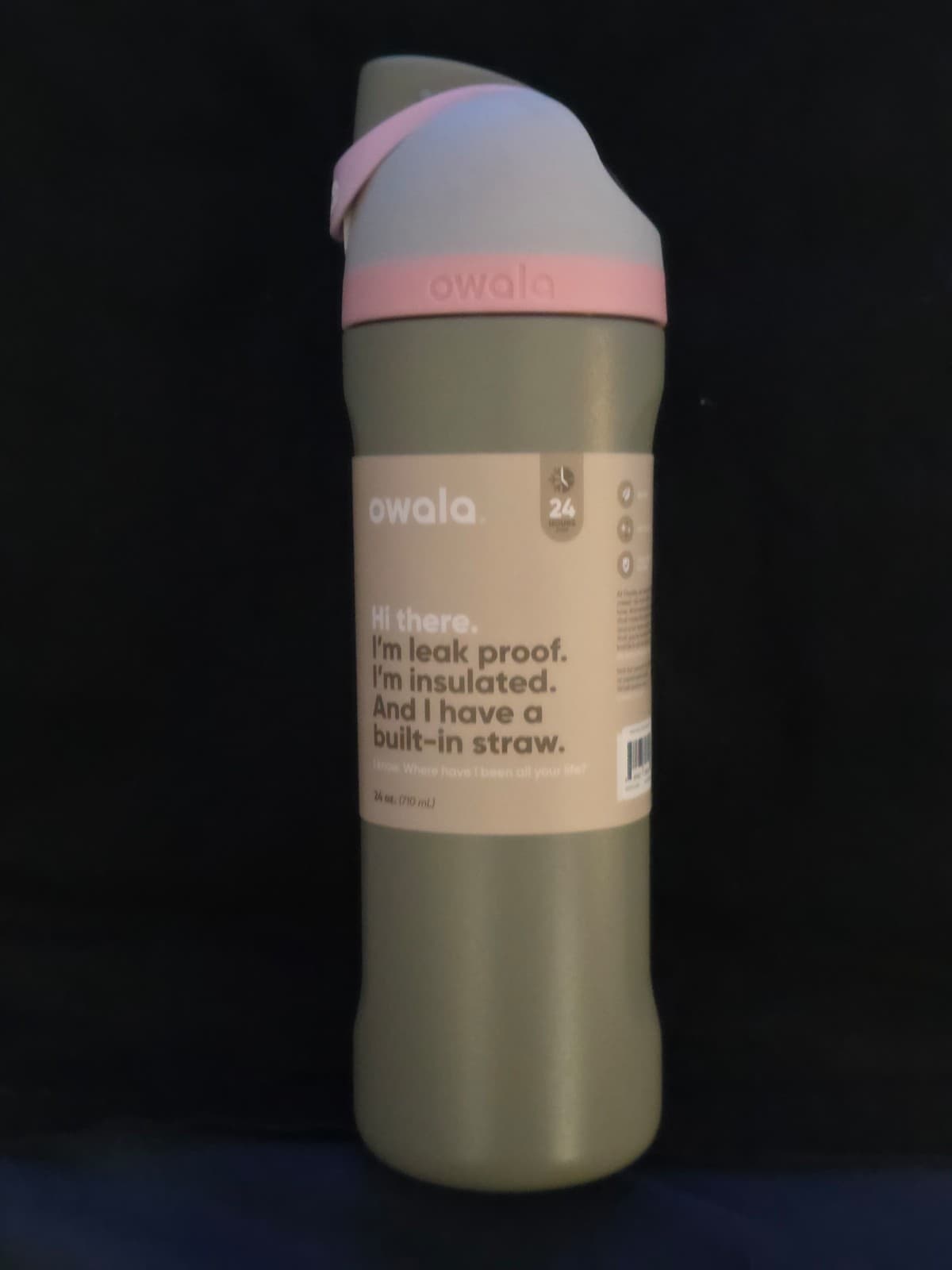 Owala Freesip Stainless Steel Water Bottle 24 oz "grow with the flow"