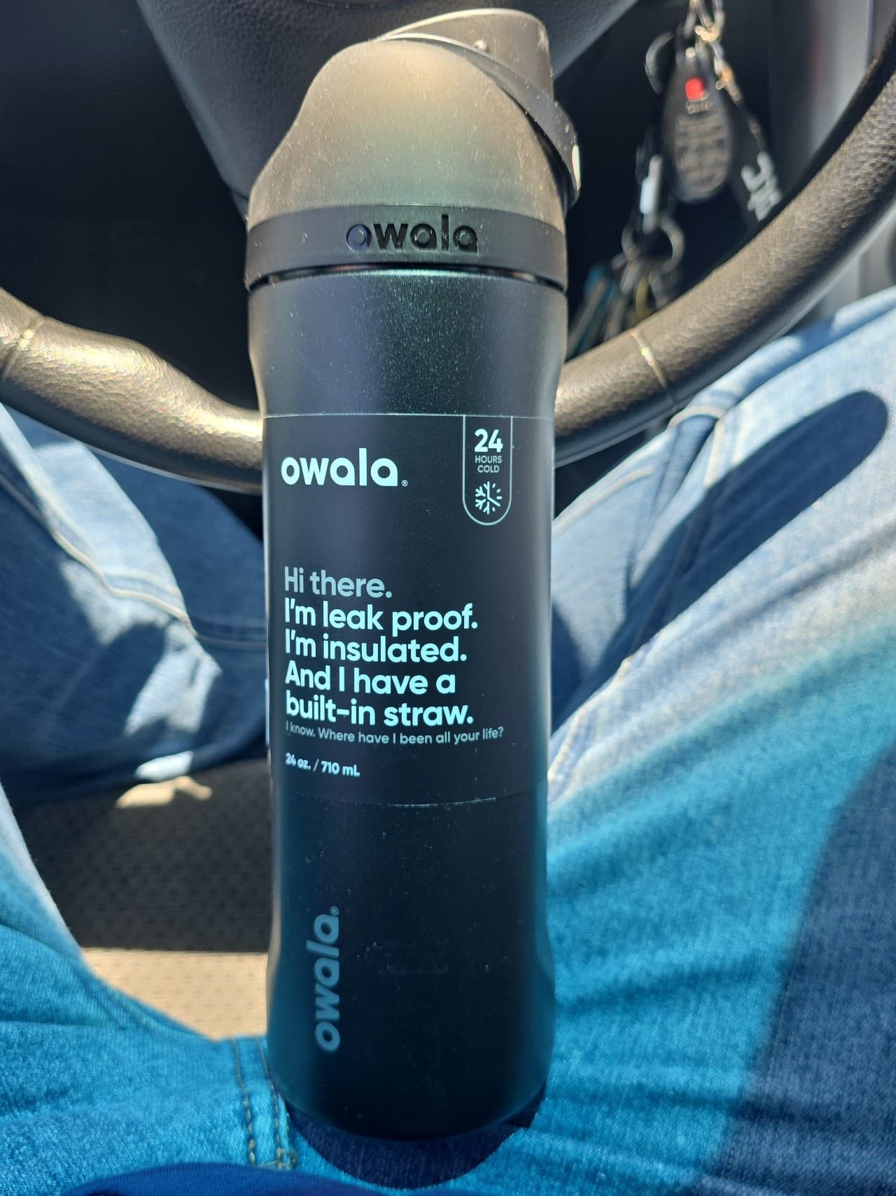 Owala freesip 24 oz stainless steel, very very dark