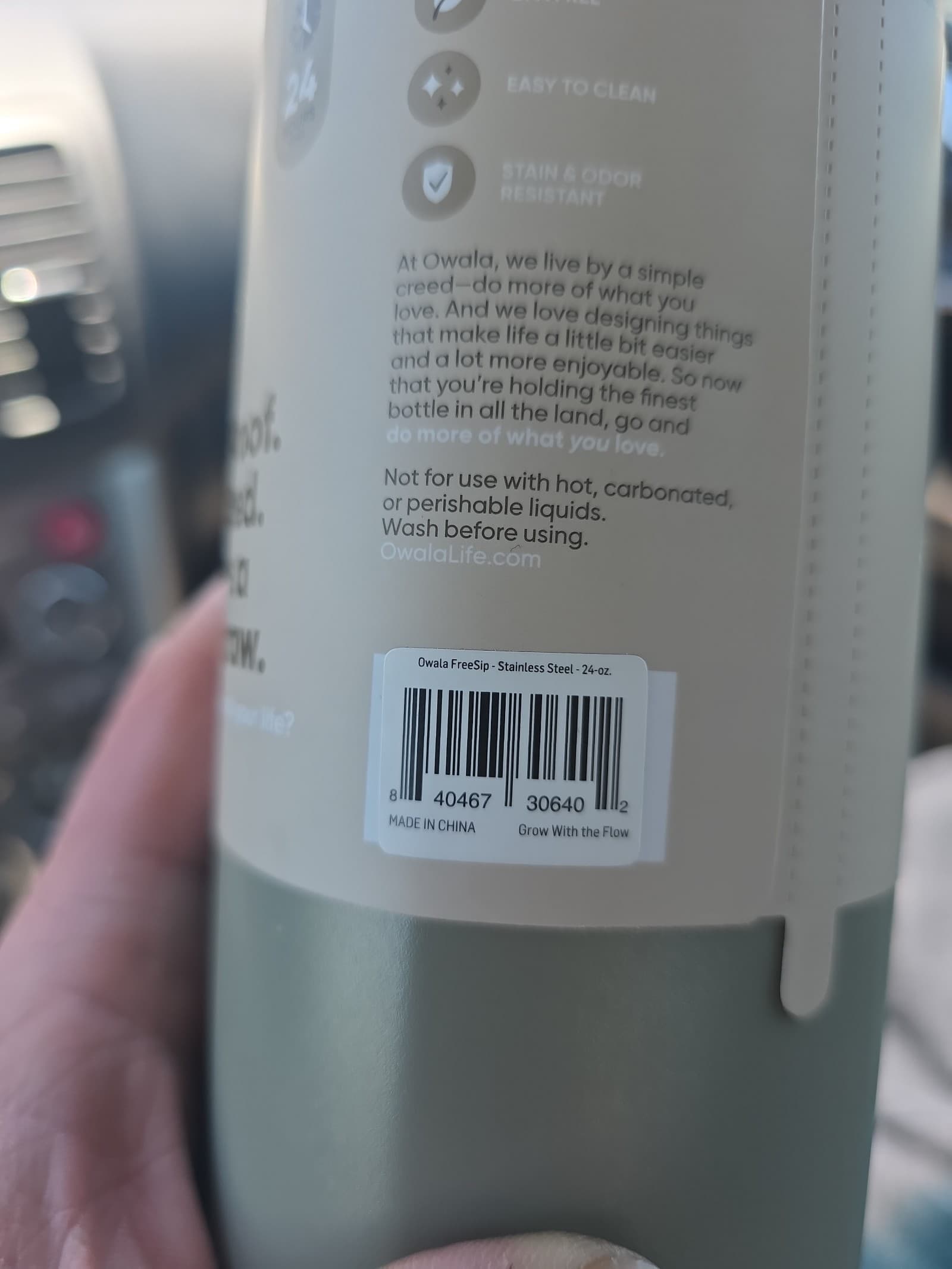 Owala freesip 24 Oz stainless steel "grow with the flow" - Thumbnail 2