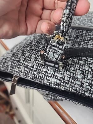 Tweed Tote Feathers Beads Sequence Gems Black Trim 2006 - Thumbnail 8