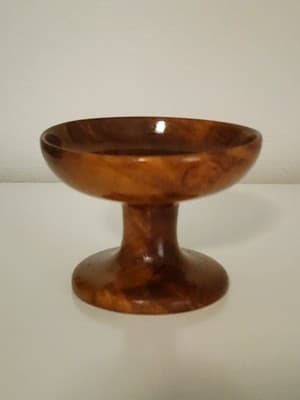 Vintage Authentic Oregon Myrtlewood 5" Round Candy Dish Natural Color Grain - Thumbnail 4