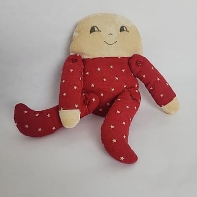 Handmade Plush Sitter Doll American Patriotic Humpty Dumpty 24" & Mini Vintage - Thumbnail 11