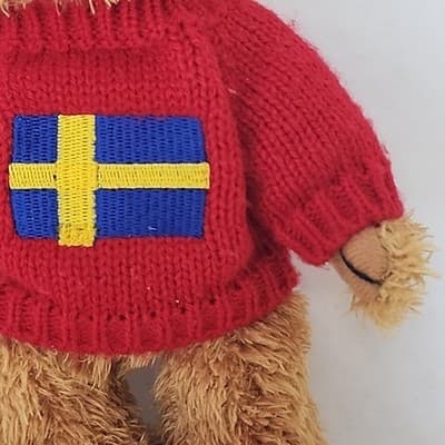 SKOGSTOKIG souvenirer with Sweden FlagRed SweaterTeddy - Thumbnail 12