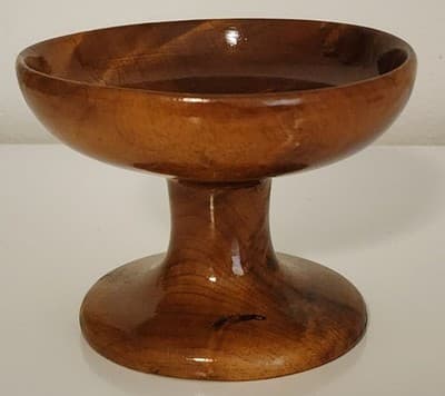 Vintage Authentic Oregon Myrtlewood 5" Round Candy Dish Natural Color Grain - Thumbnail 3