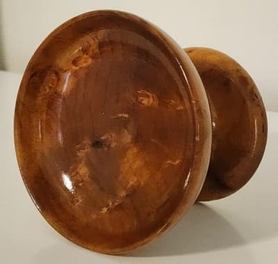 Vintage Authentic Oregon Myrtlewood 5" Round Candy Dish Natural Color Grain - Thumbnail 9